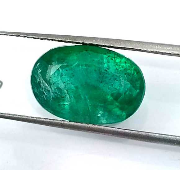 5.67ct Deep green oval cut Zambian emerald 