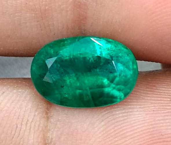 5.67ct Deep green oval cut Zambian emerald 