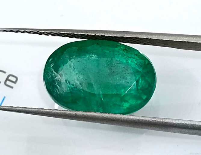 5.67ct Deep green oval cut Zambian emerald 
