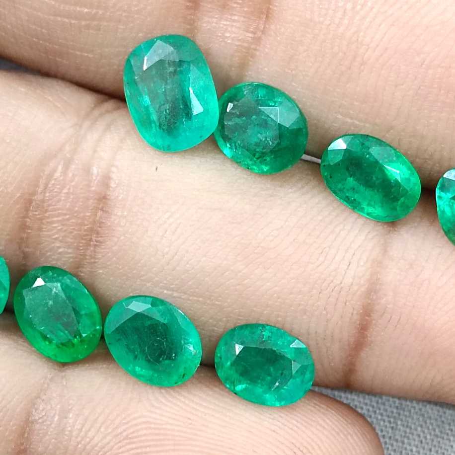 10.30ct Zambian emerald parcel mixed cut loose gemstones /