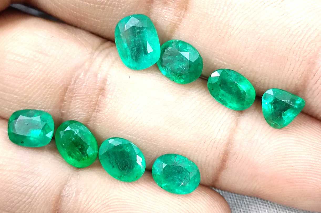 10.30ct Zambian emerald parcel mixed cut loose gemstones 