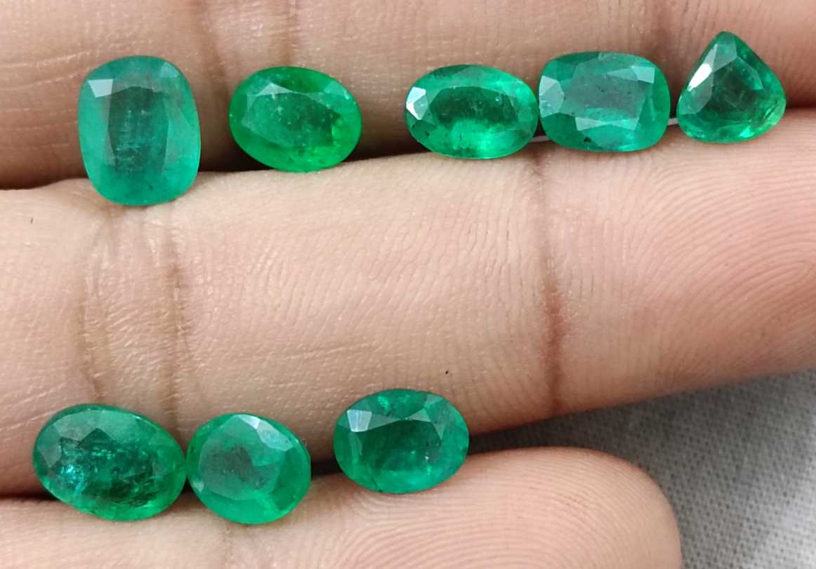 10.30ct Zambian emerald parcel mixed cut loose gemstones 