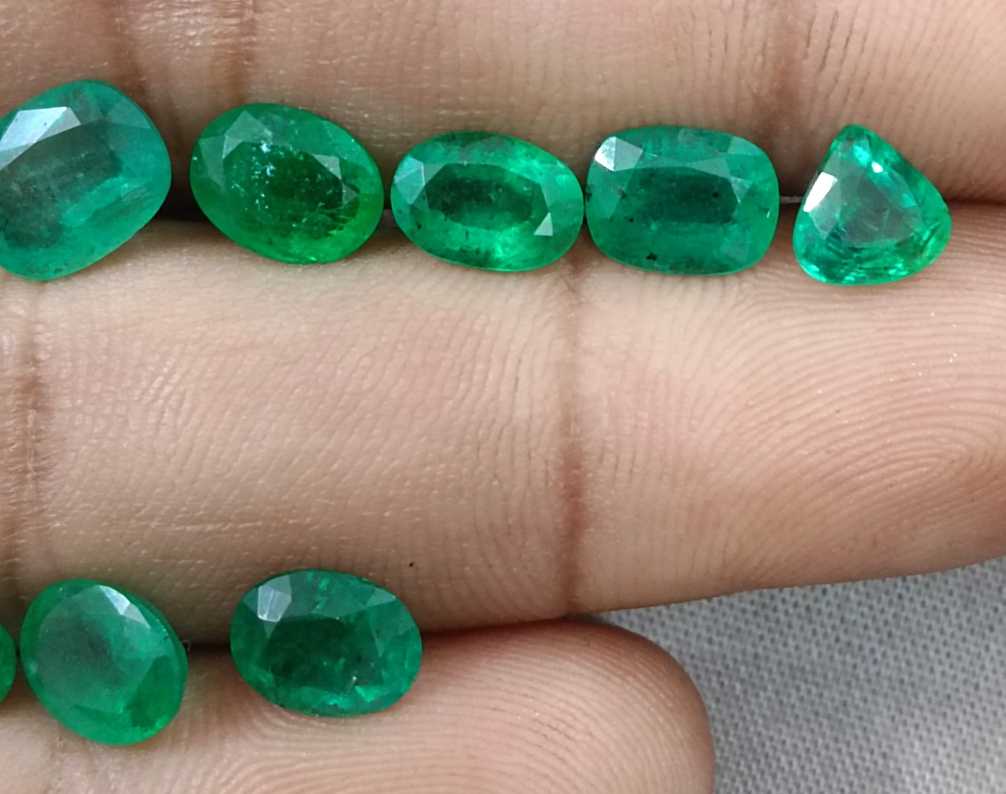 10.30ct Zambian emerald parcel mixed cut loose gemstones 