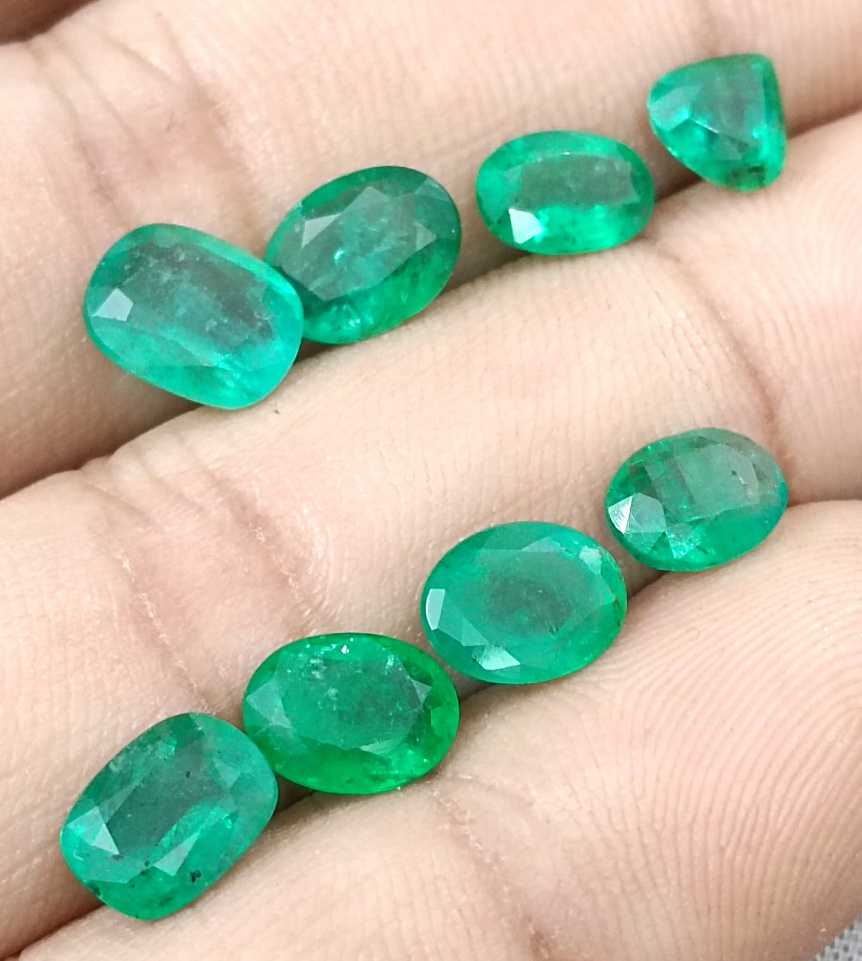 10.30ct Zambian emerald parcel mixed cut loose gemstones 
