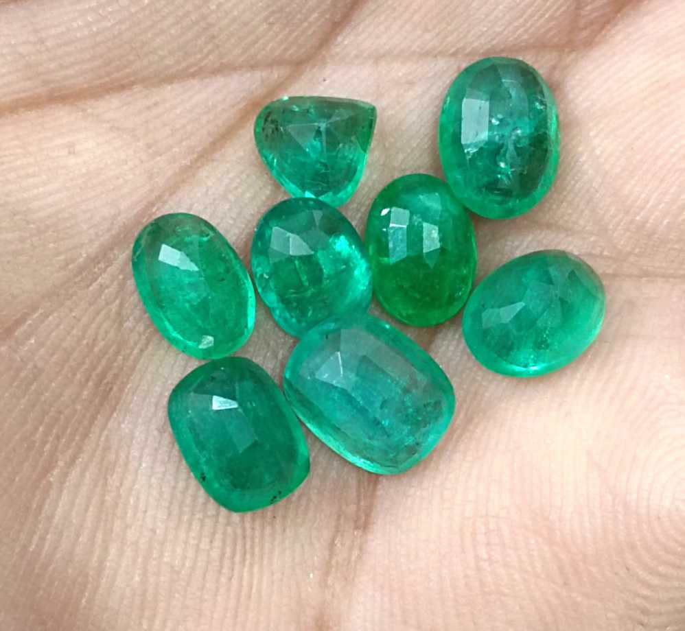 10.30ct Zambian emerald parcel mixed cut loose gemstones 