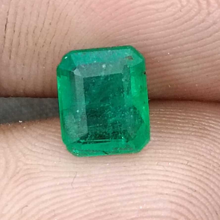 1.60ct Zambian emerald octagon cut loose stone /
