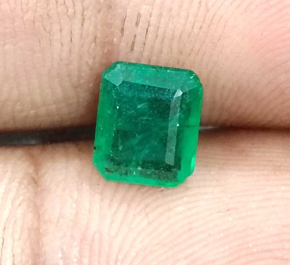 1.60ct Zambian emerald octagon cut loose stone 