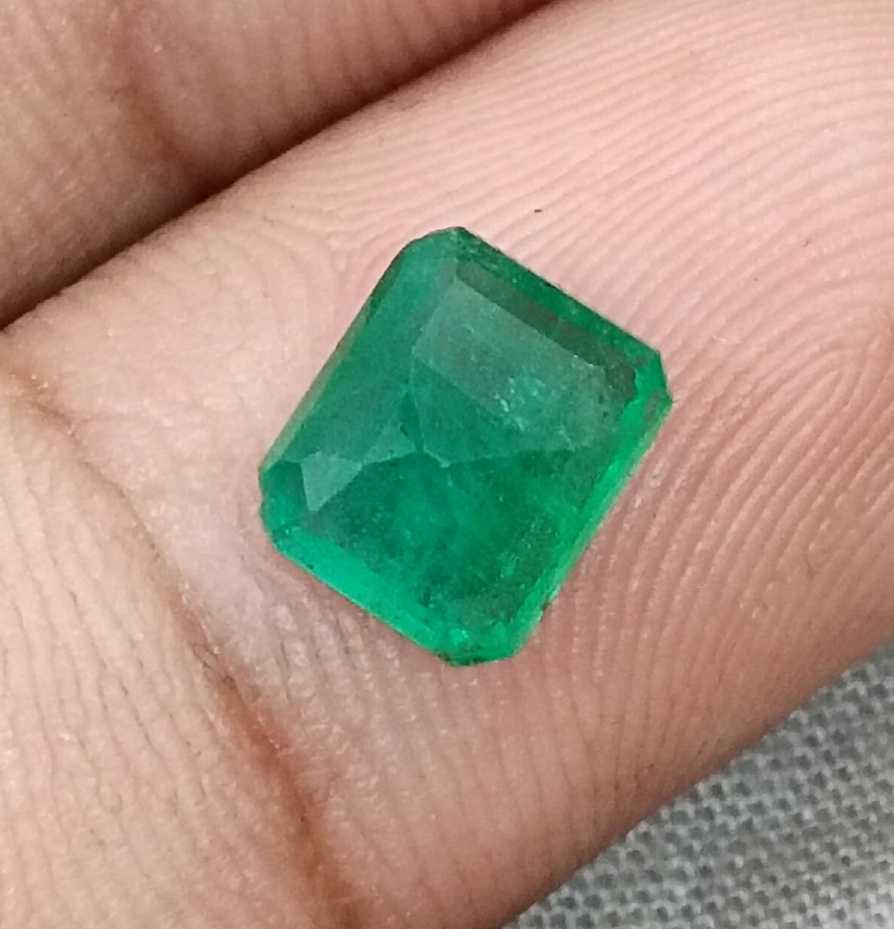 1.60ct Zambian emerald octagon cut loose stone 