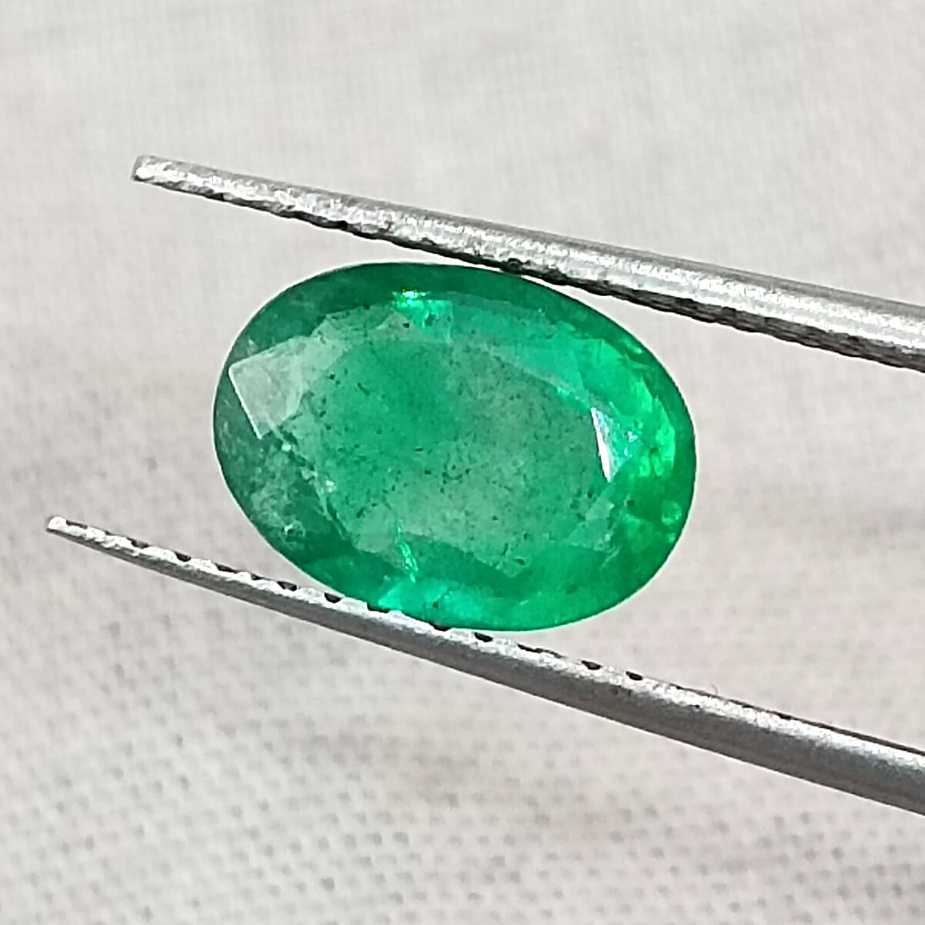 1.38ct Octagon cut deep golden green Zambian emerald stone /