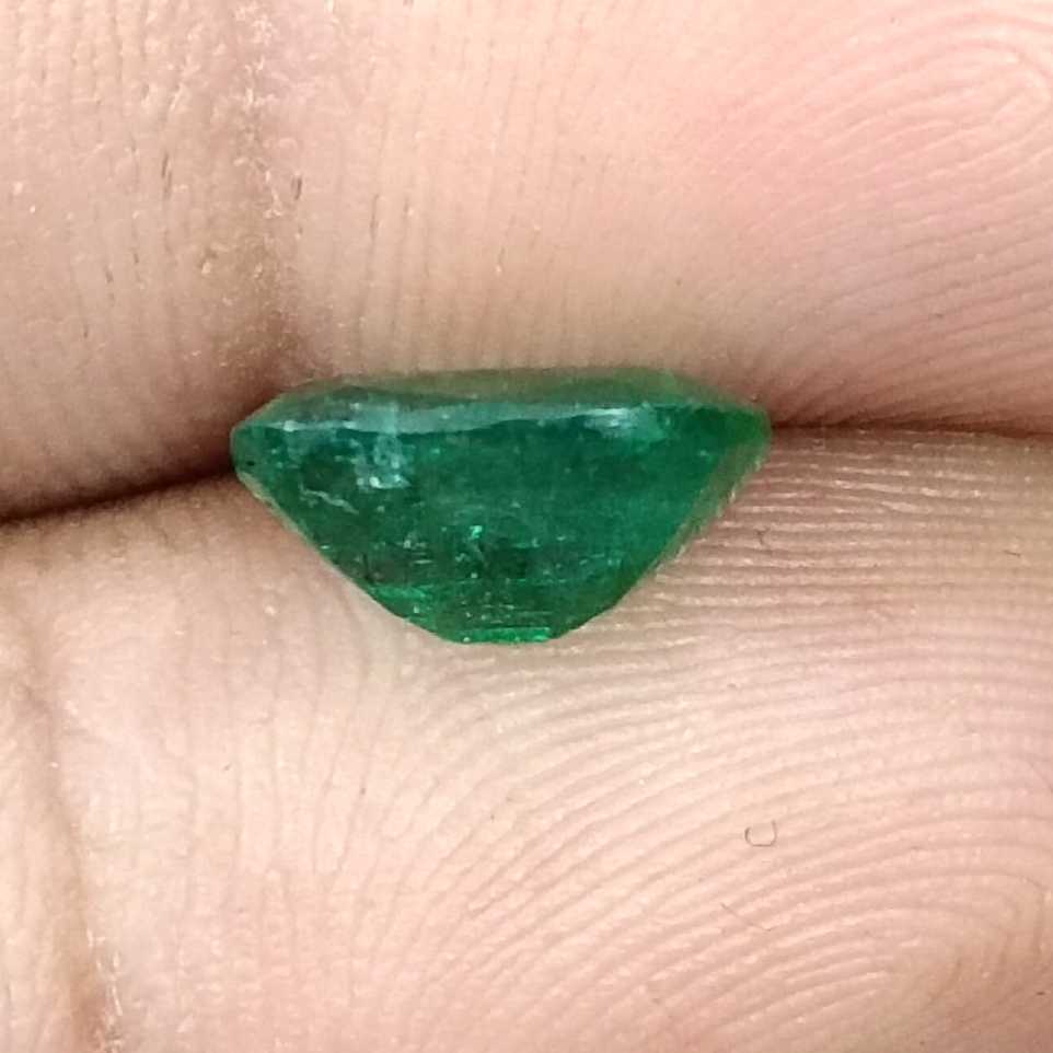 2.62ct Certified deep vibrant green Zambian emerald cushion cut stone 
