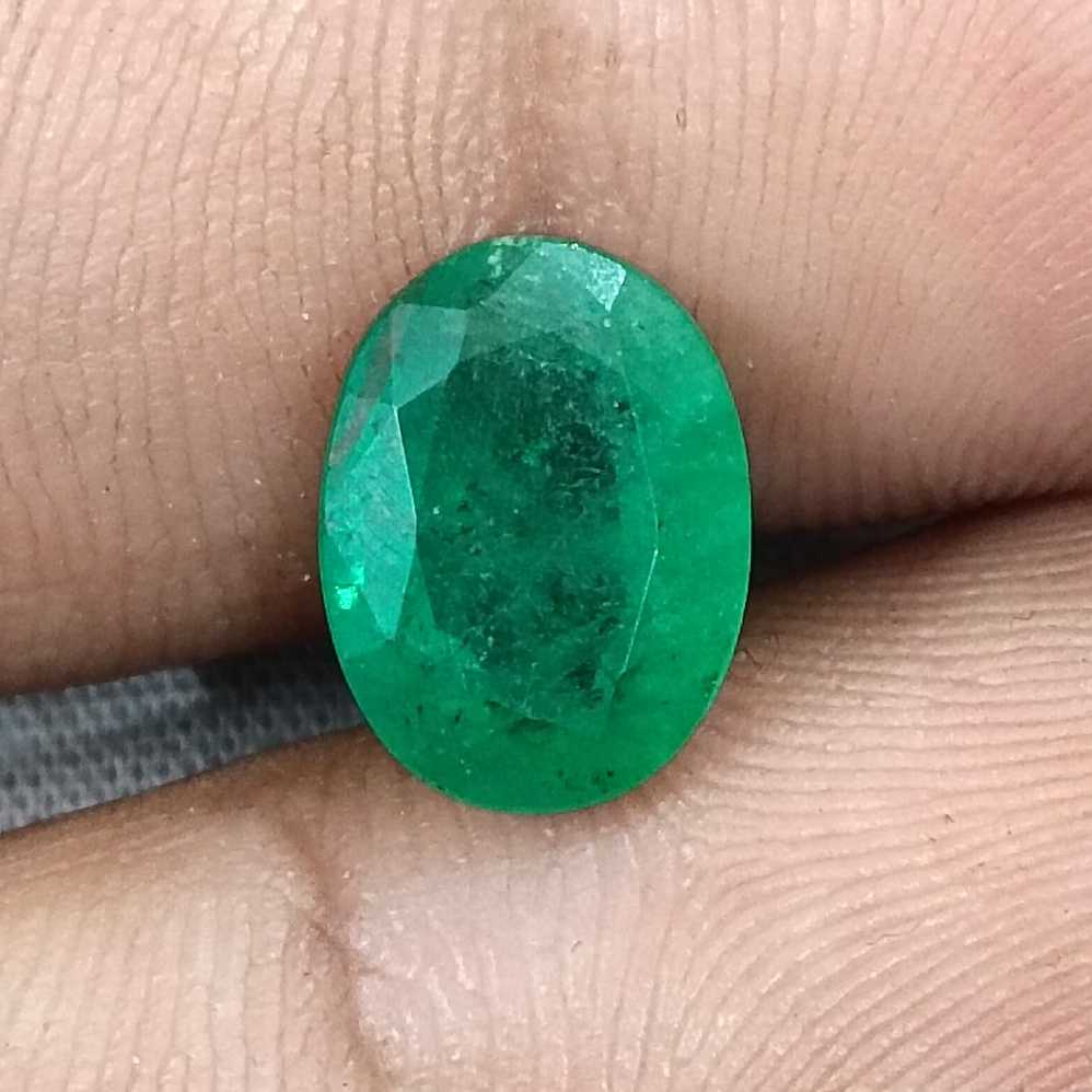 3.00ct GSI certified grass green oval cut Zambian emerald natural loose gemstone/