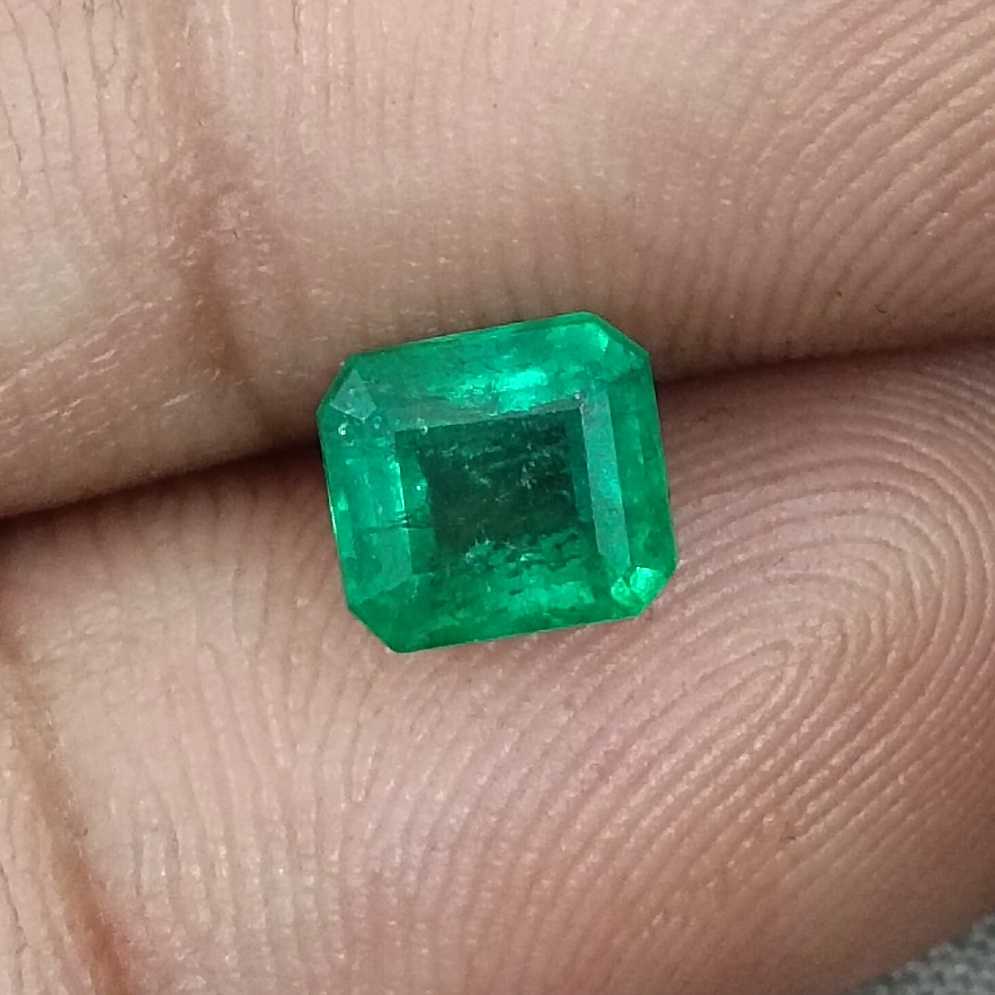1.35ct Zambian emerald certified octagon cut loose gemstone /