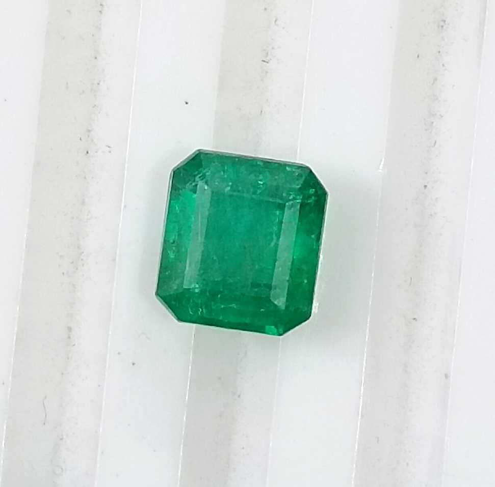 1.35ct Zambian emerald certified octagon cut loose gemstone 
