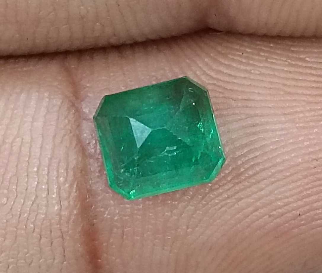 1.35ct Zambian emerald certified octagon cut loose gemstone 