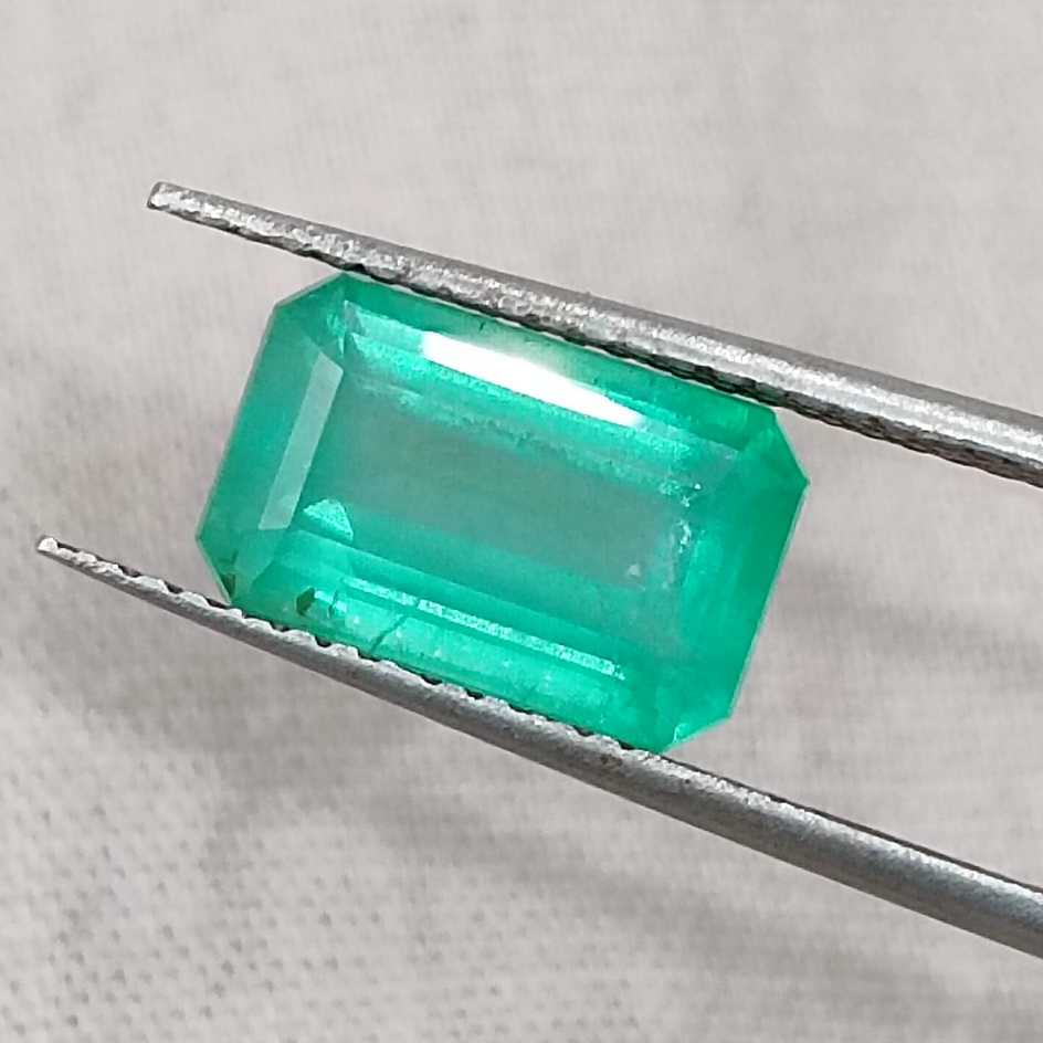2.54ct Zambian emerald GSI certified octagon cut gemstone /