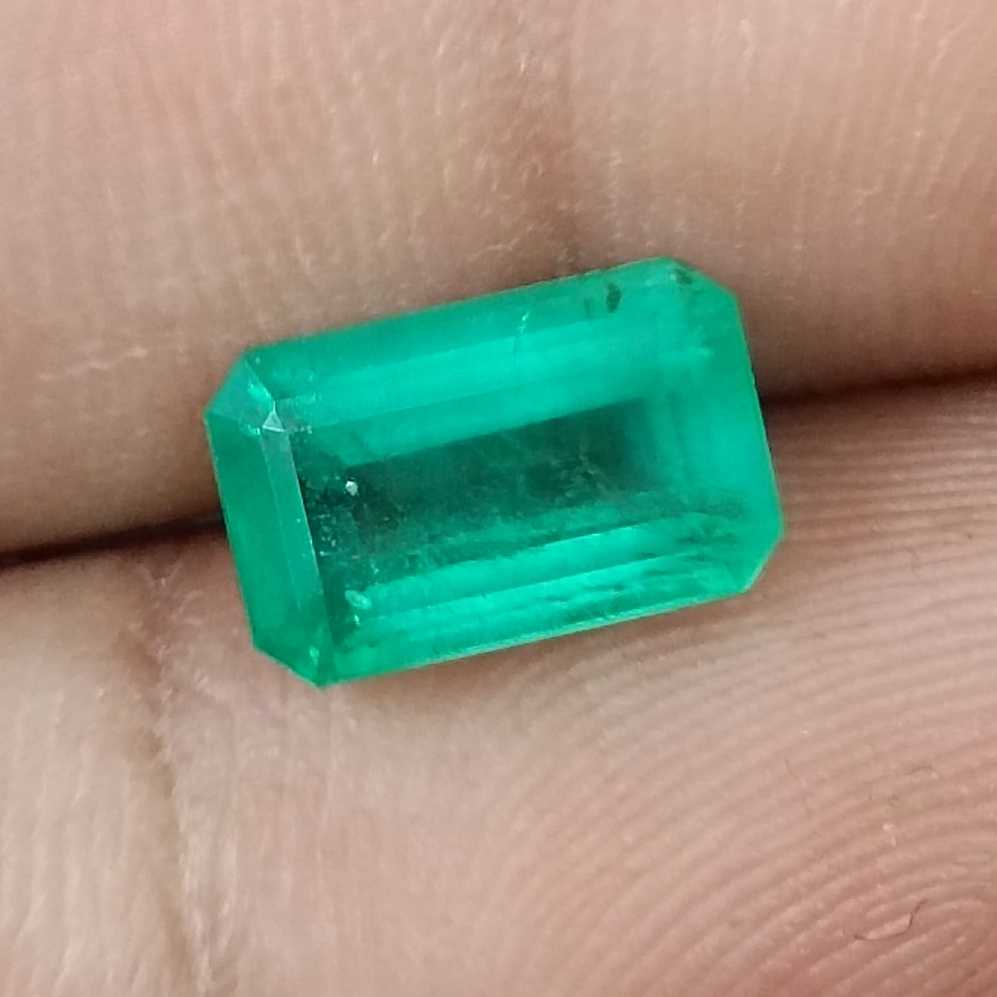 2.54ct Zambian emerald GSI certified octagon cut gemstone 