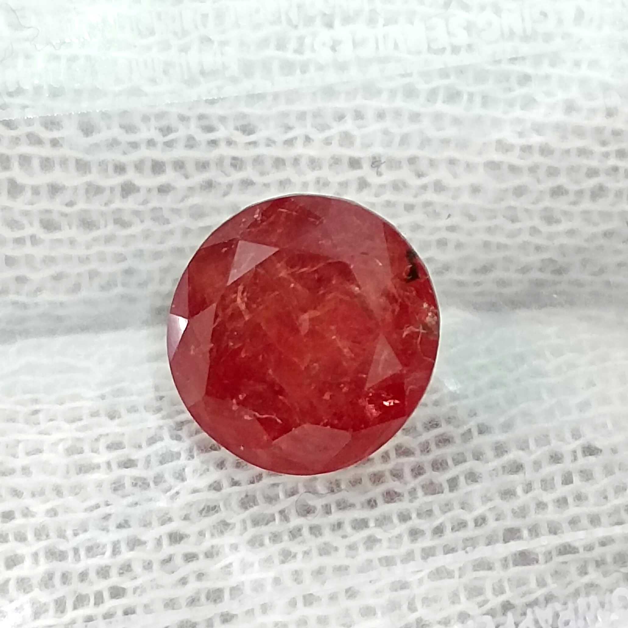5.00ct Pigeon blood red Burmese ruby round cut untreated gemstone