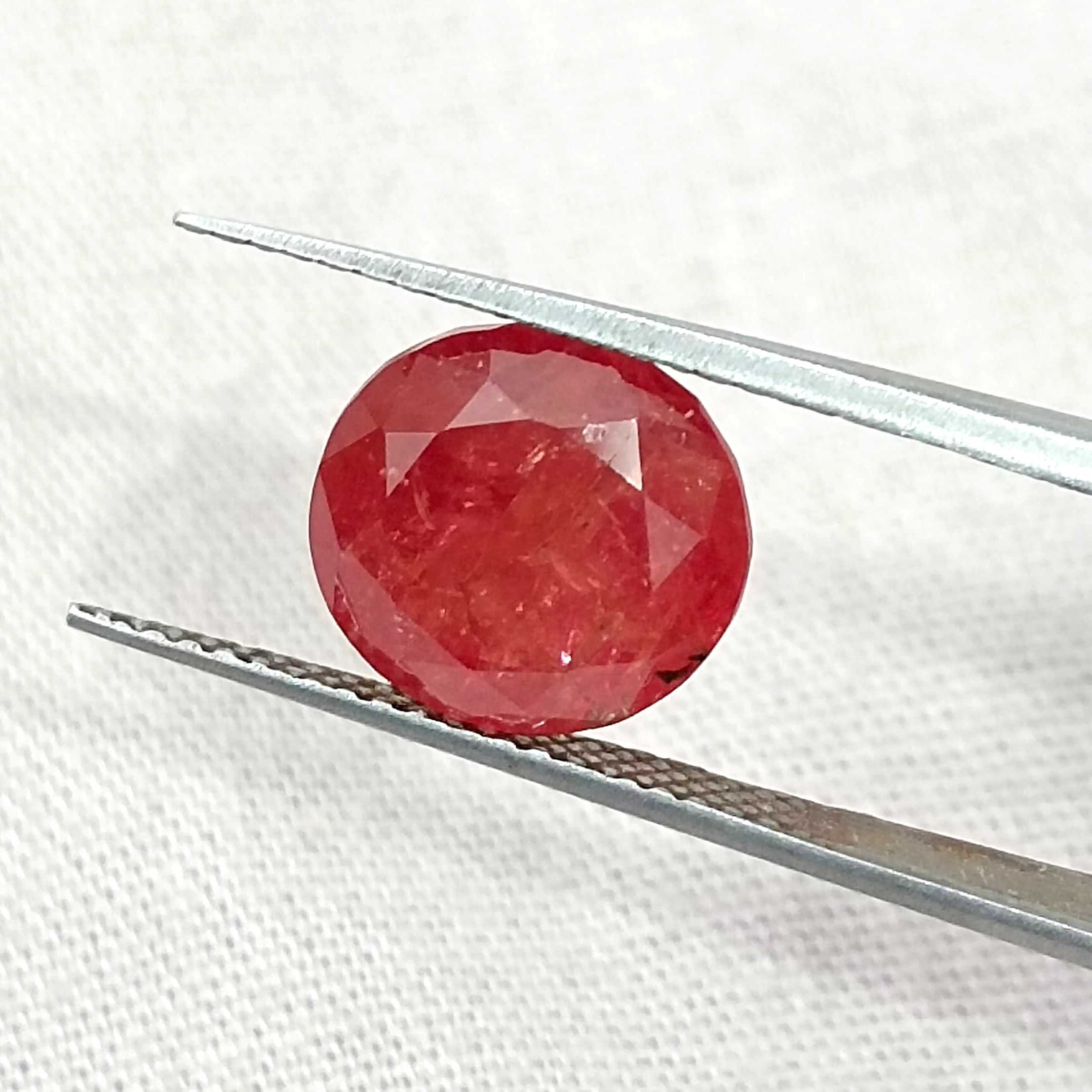 5.00ct Pigeon blood red Burmese ruby round cut untreated gemstone