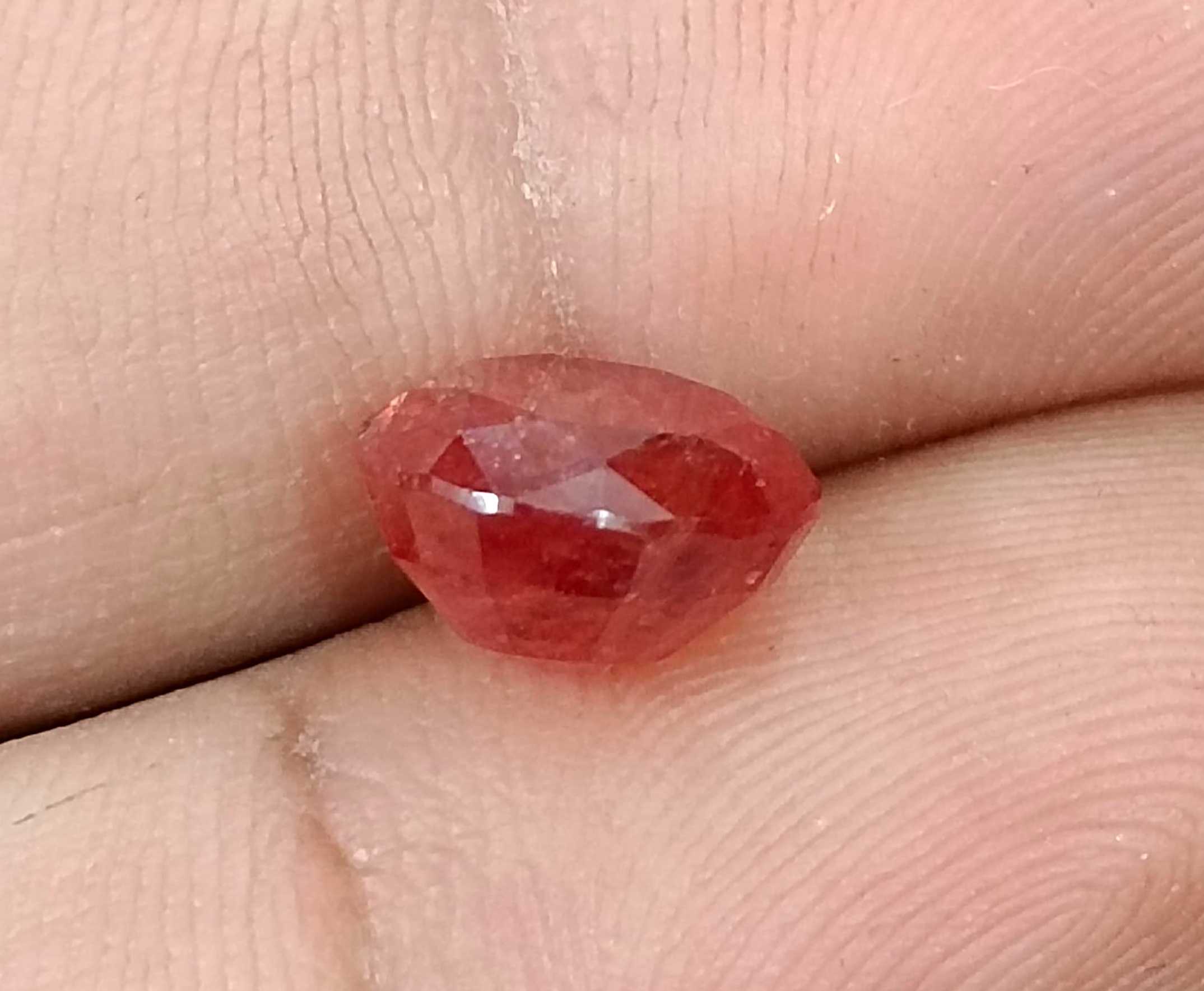 5.00ct Pigeon blood red Burmese ruby round cut untreated gemstone
