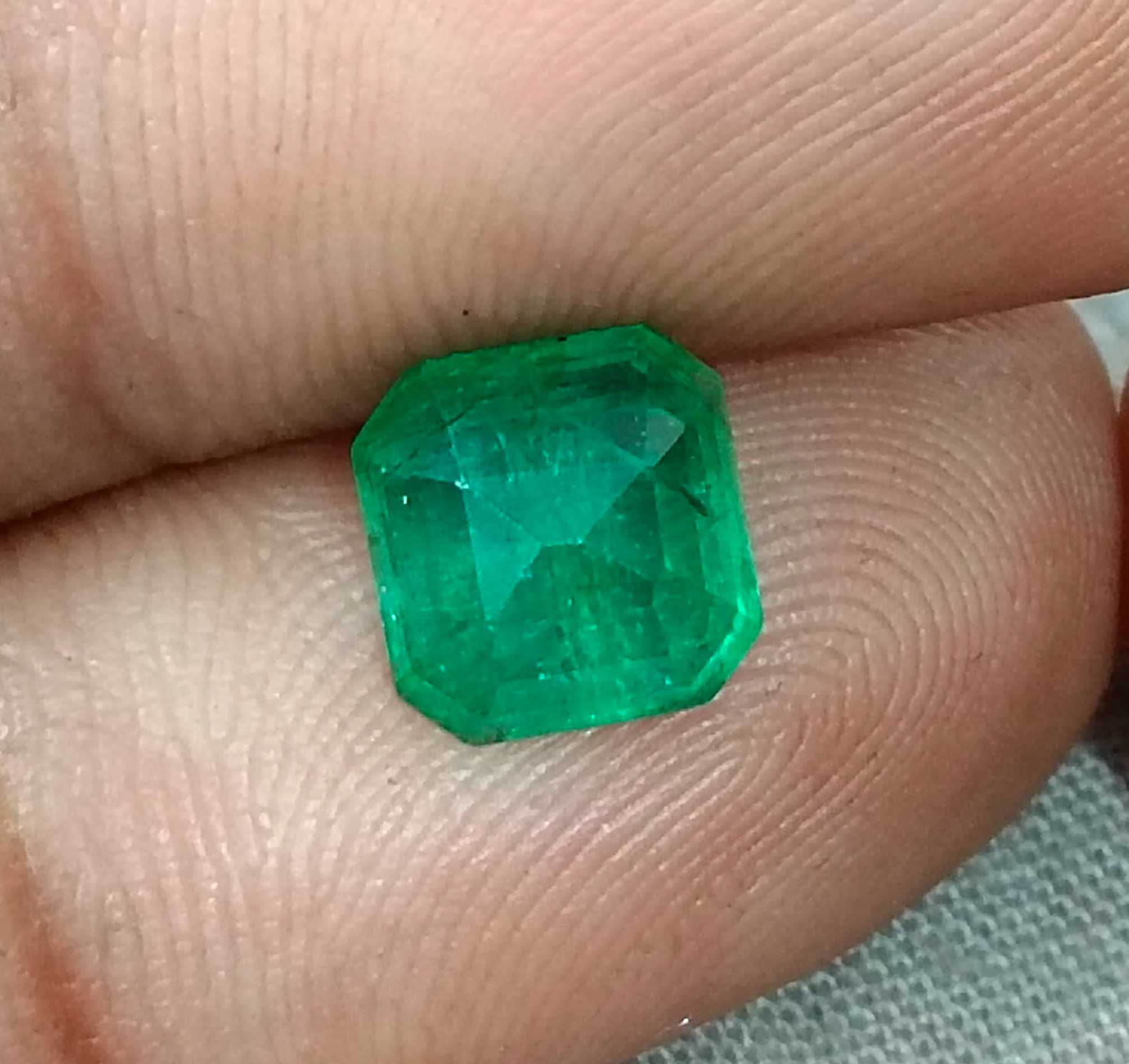 2.08ct Panjshir emerald octagon cut certified natural gemstone