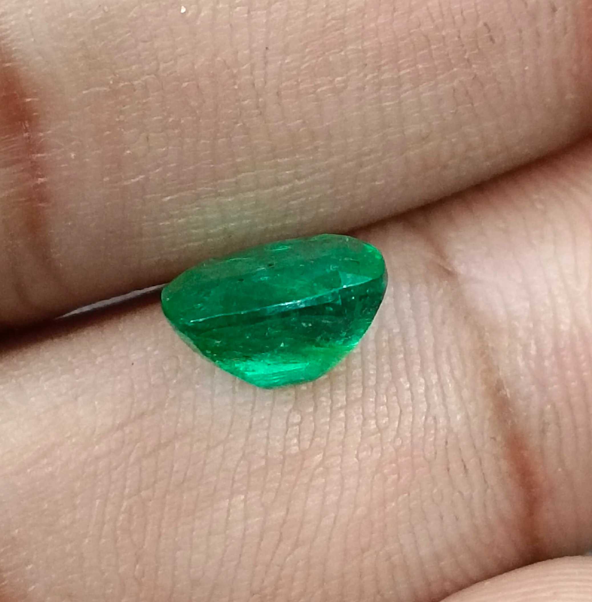 2.07ct Vivid medium deep Panjshir emerald cushion cut certified natural gemstone 