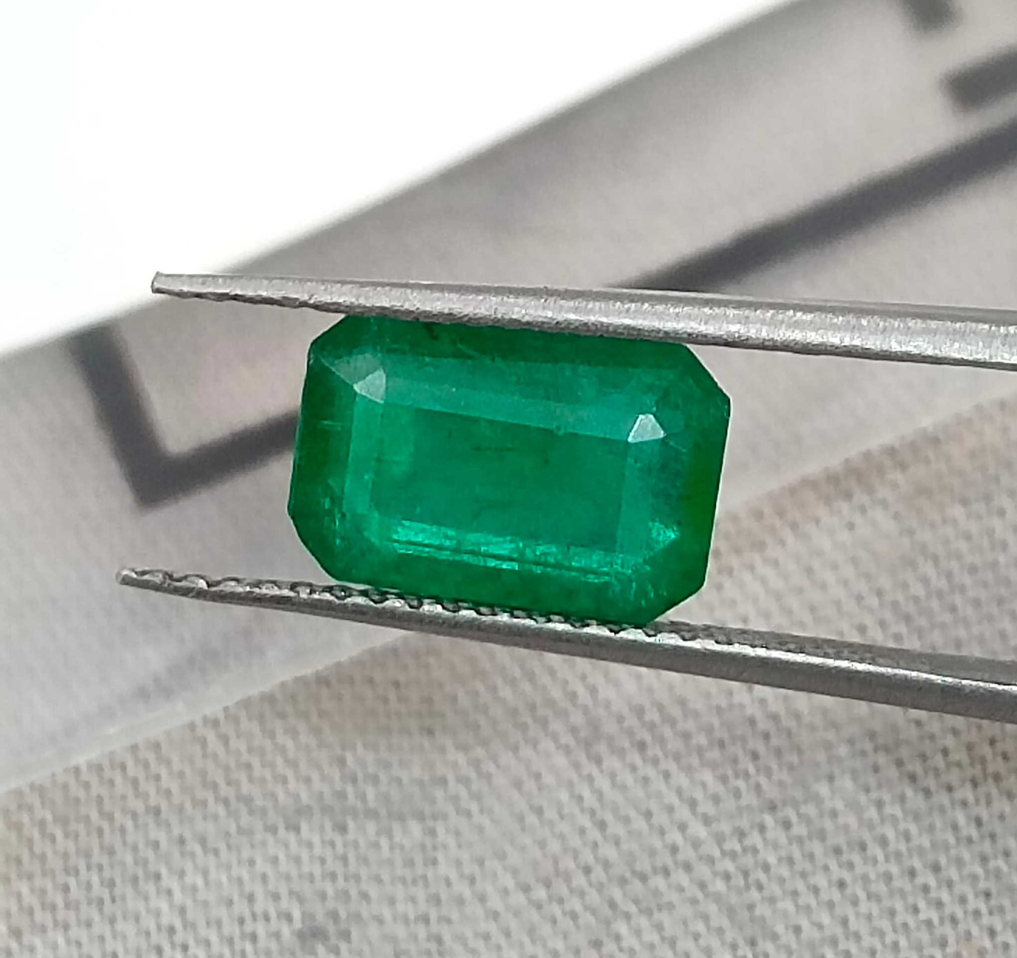 2.24ct Deep green Zambian emerald octagon cut certified natural gemstone 