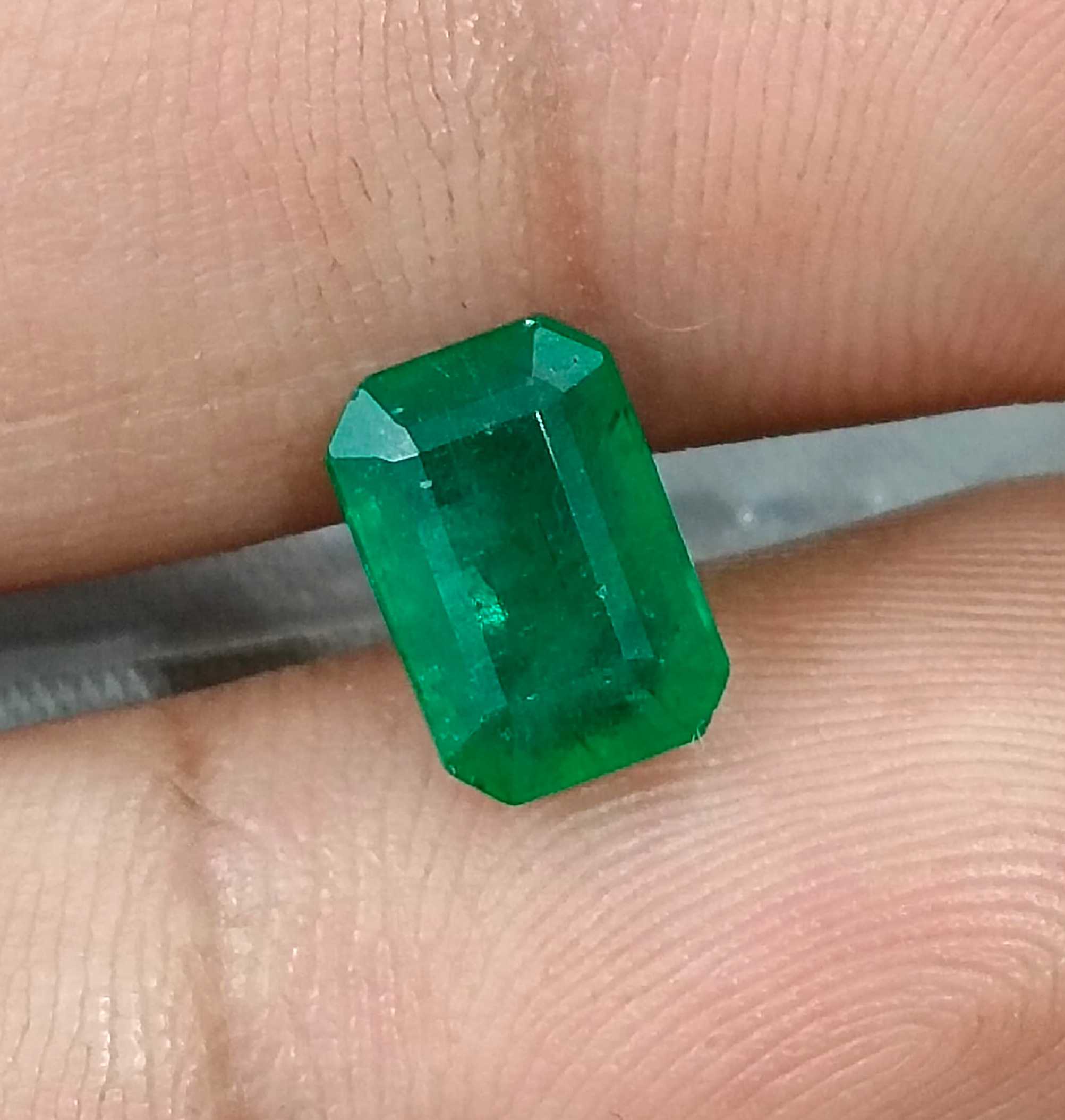 2.24ct Deep green Zambian emerald octagon cut certified natural gemstone 