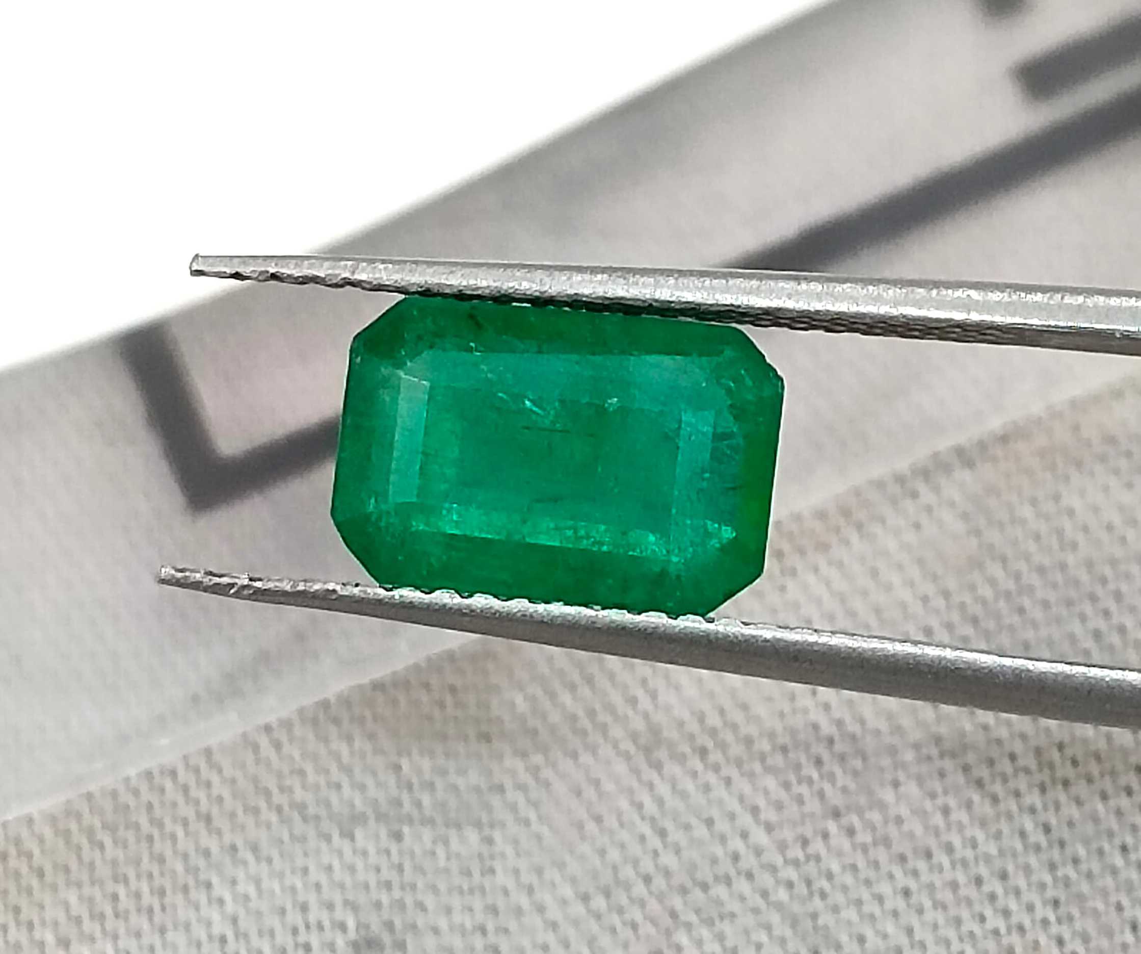 2.24ct Deep green Zambian emerald octagon cut certified natural gemstone 