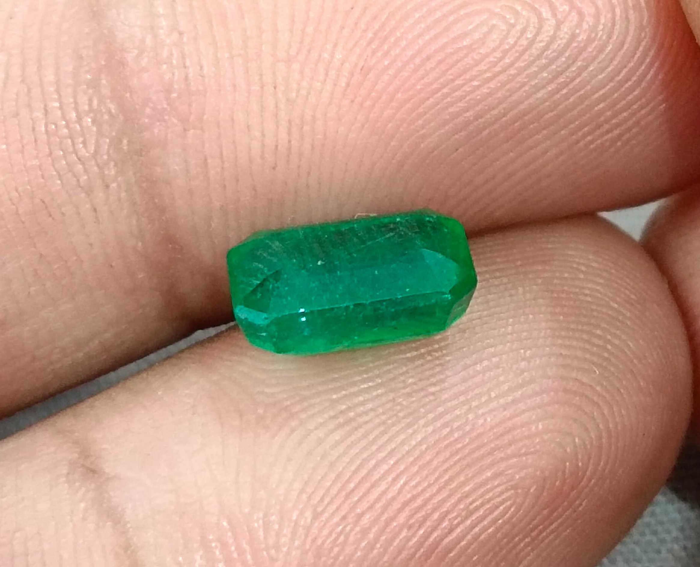 2.24ct Deep green Zambian emerald octagon cut certified natural gemstone 