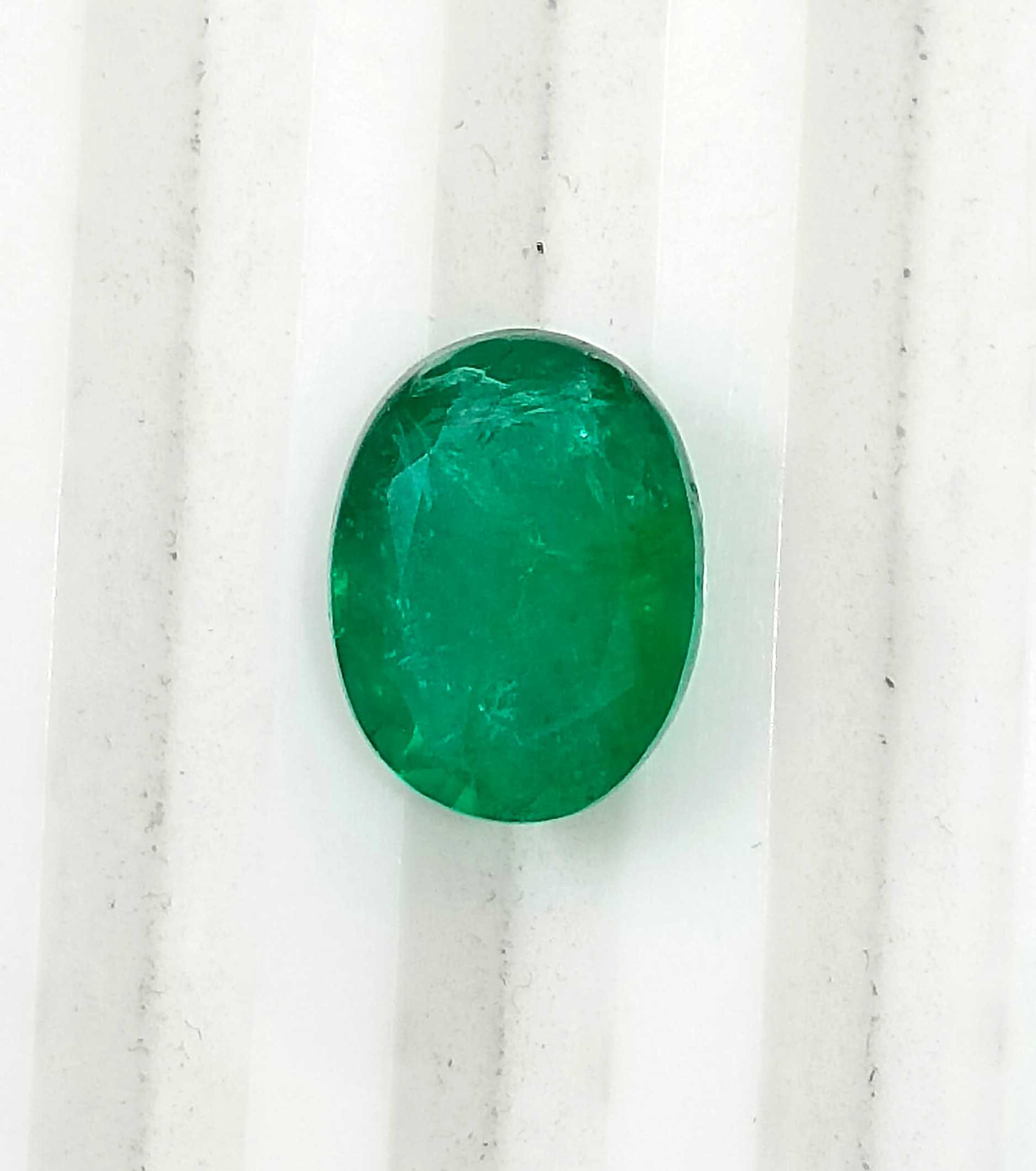 3.05ct Medium deep green Certified Natural Zambian emerald stone 