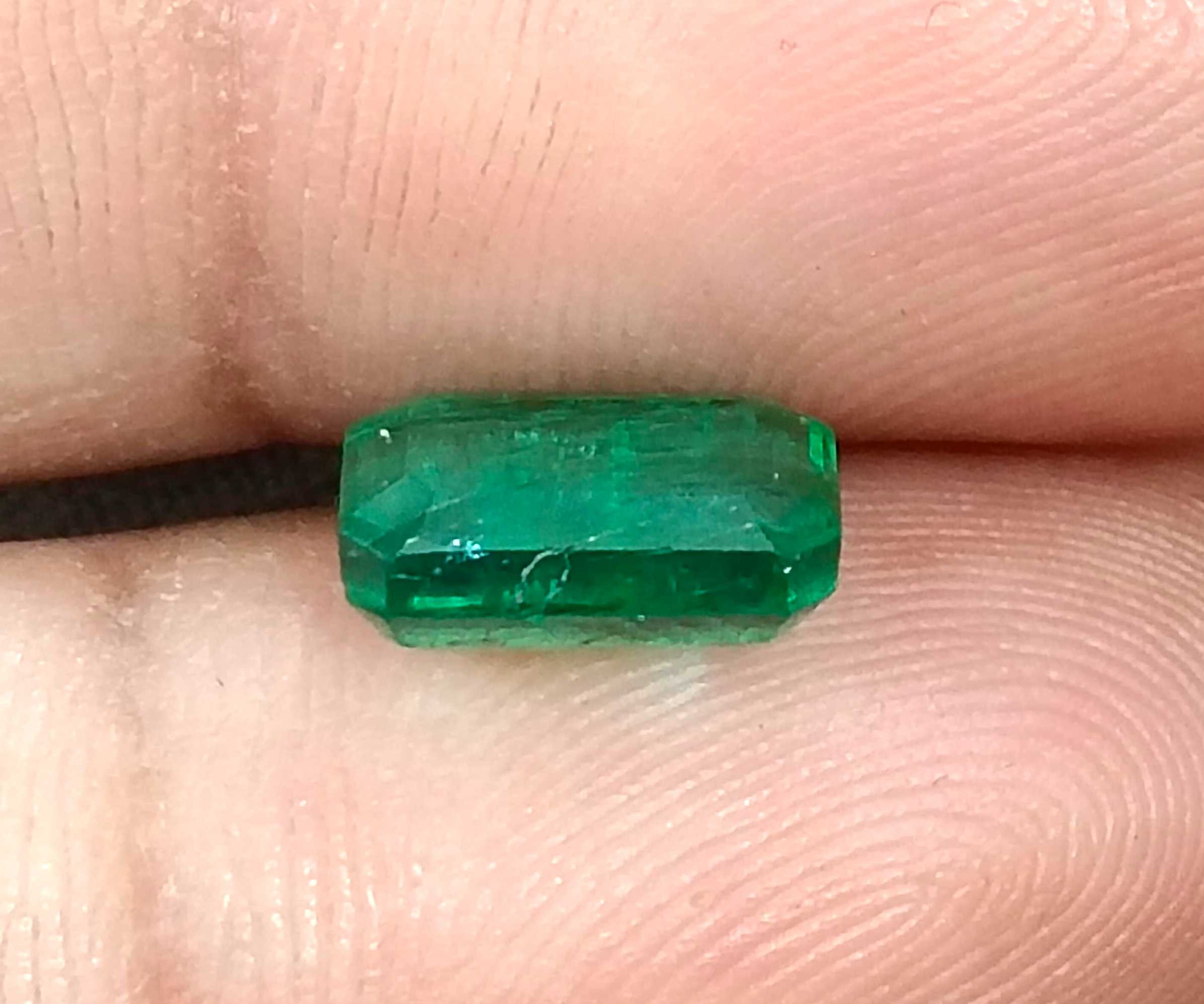 2.53ct Medium green natural Zambian emerald octagon cut gemstone