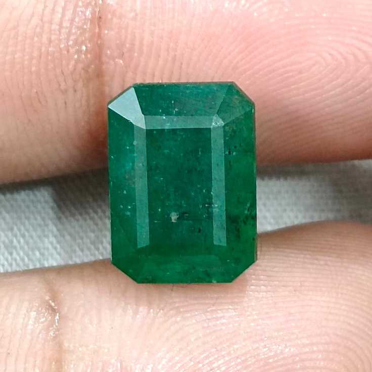 7.75ct GSI certified dark green Zambian emerald octagon cut natural stone/