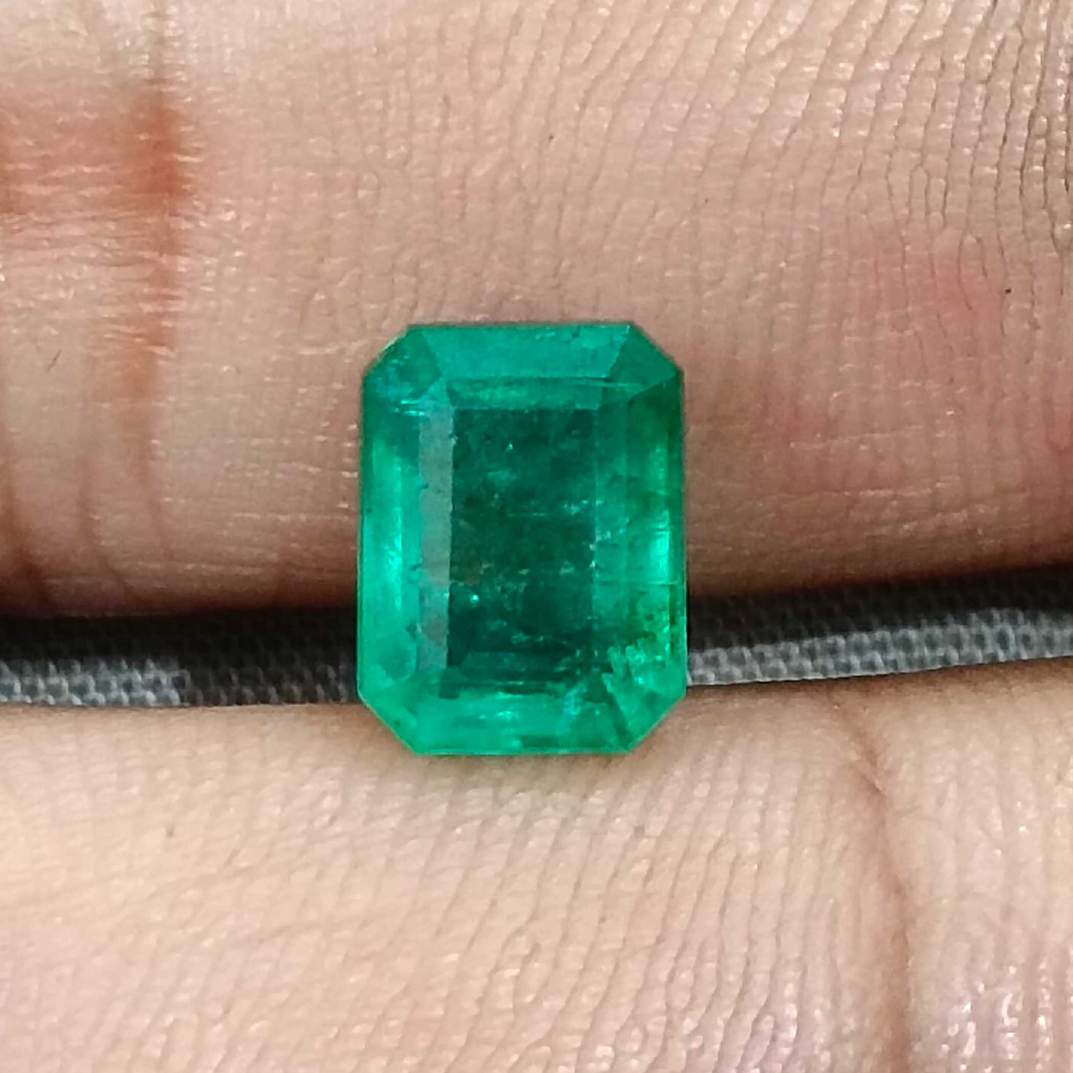 2.85ct GSI certified medium deep green octagon cut Zambian emerald /