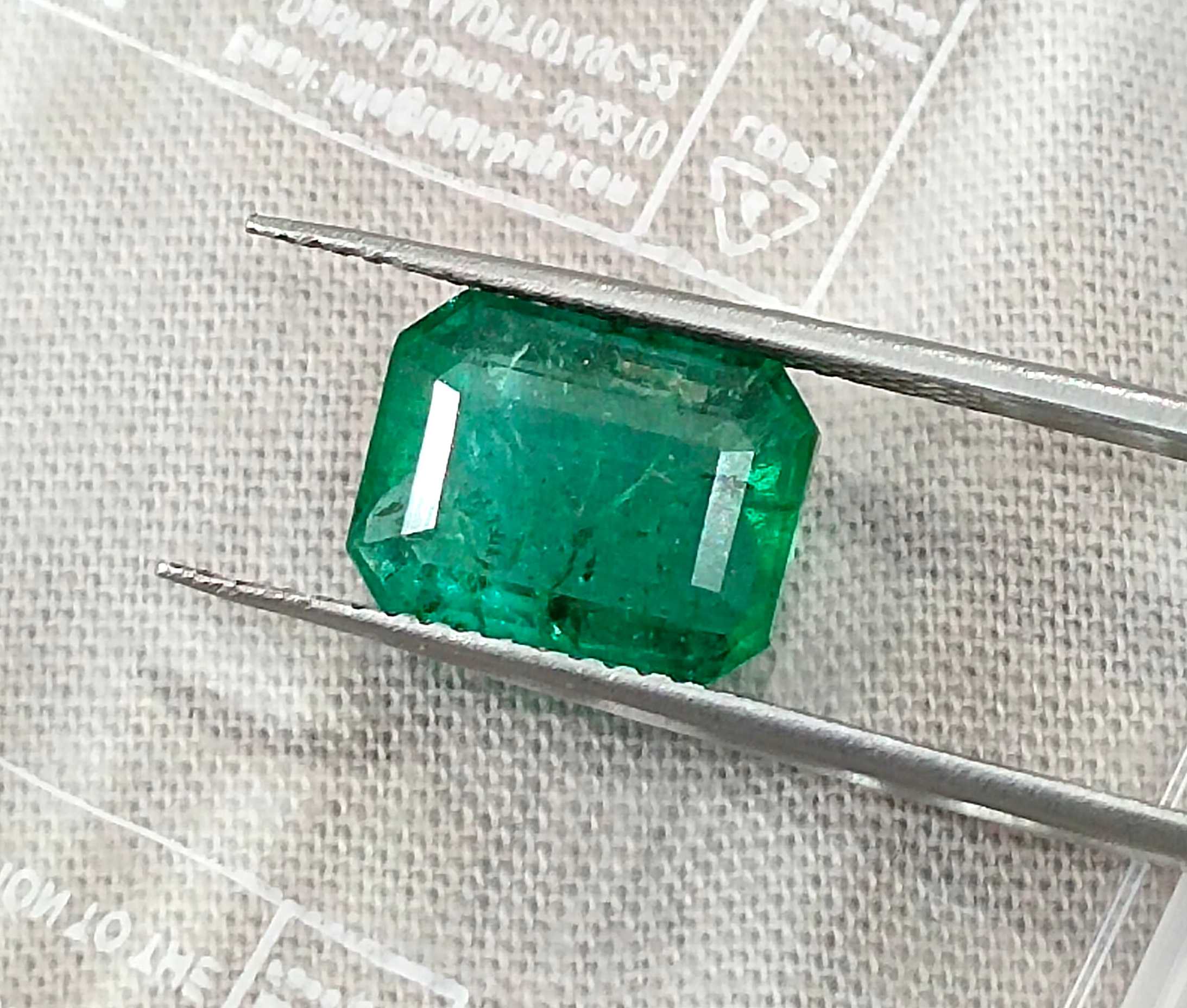 3.32ct Certified medium deep green octagon cut natural Zambian emerald 
