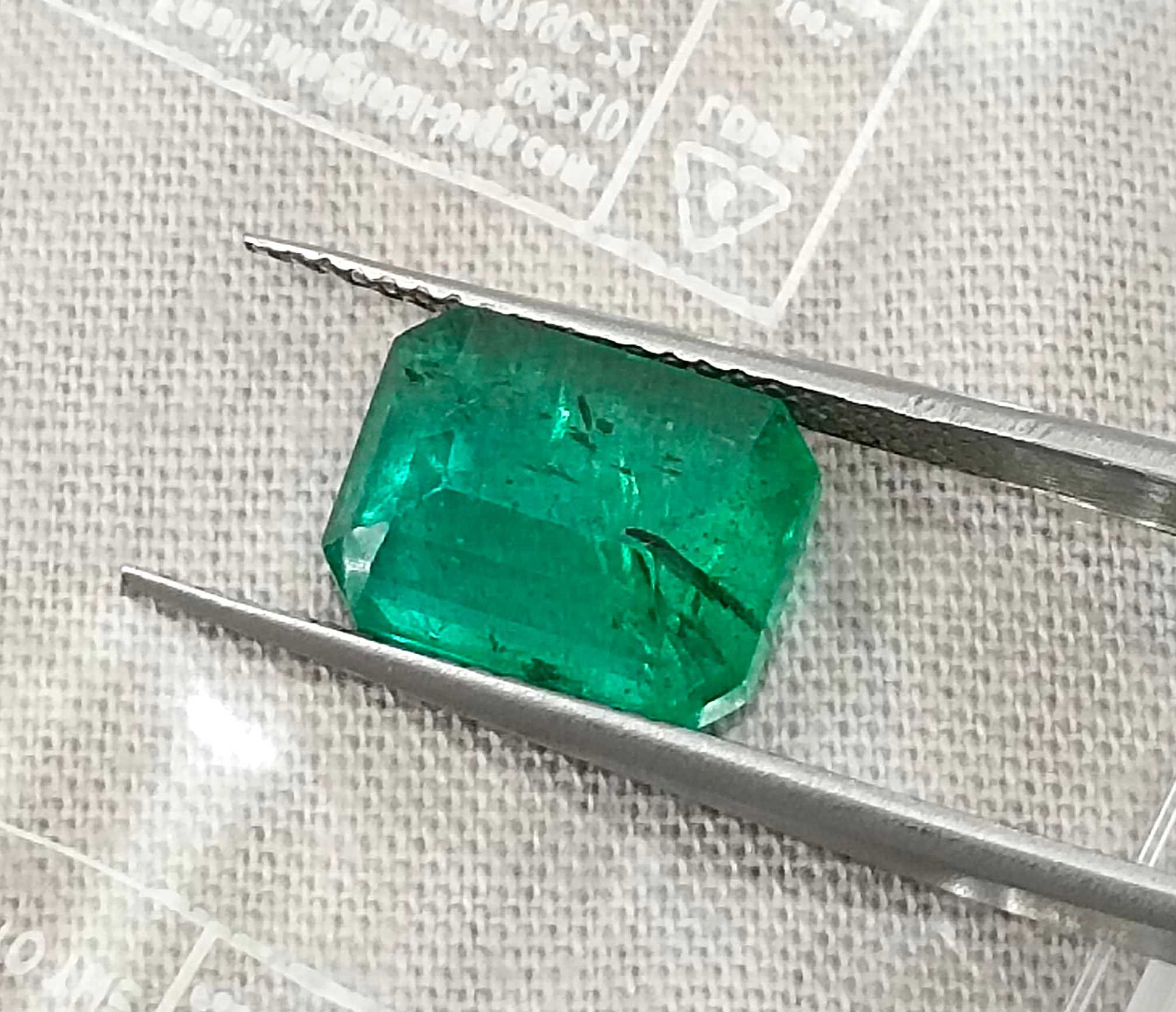 3.32ct Certified medium deep green octagon cut natural Zambian emerald 