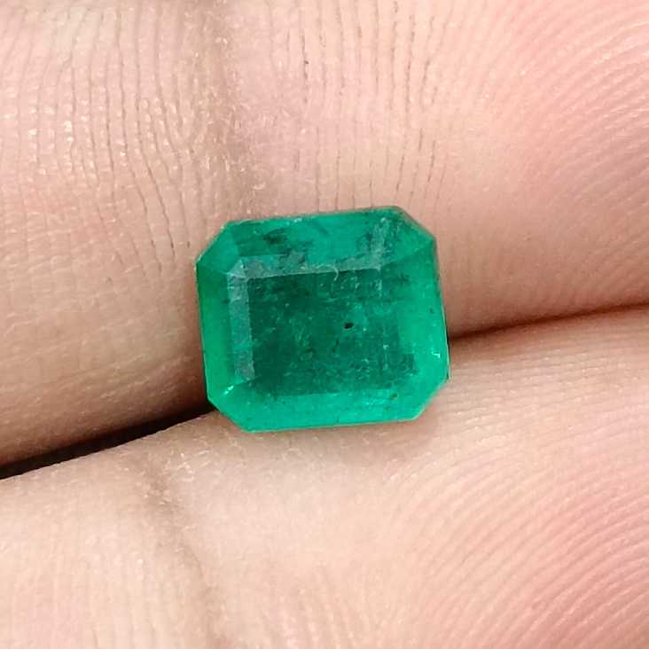 2.11ct Medium light green octagon cut Zambian emerald stone /