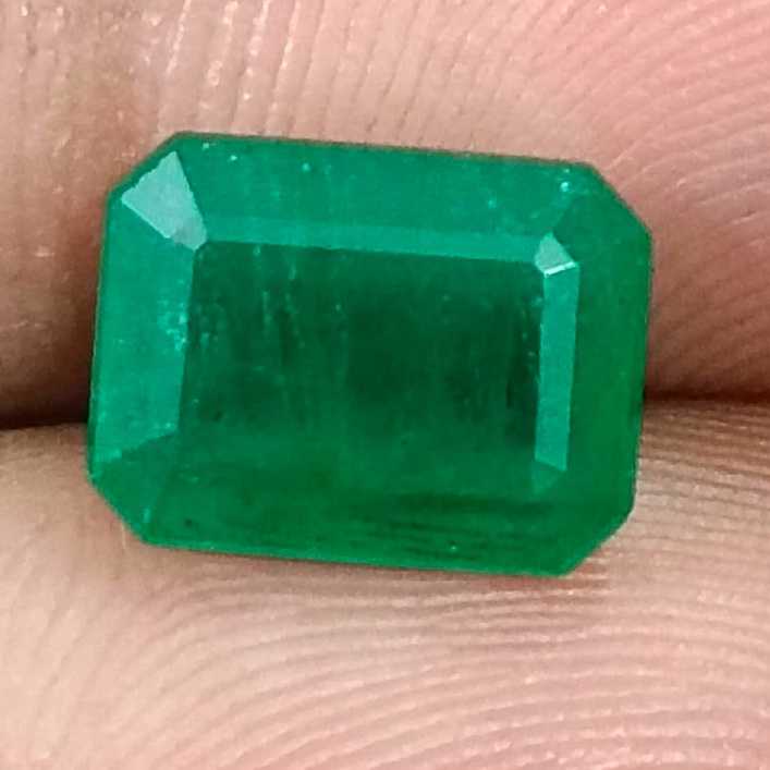 3.13ct GSI USA certified Zambian emerald octagon cut medium green stone/