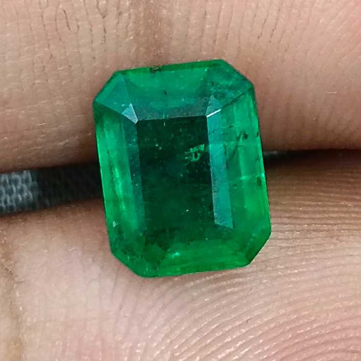 2.40ct GSI certified alpine green natural Zambian emerald stone /