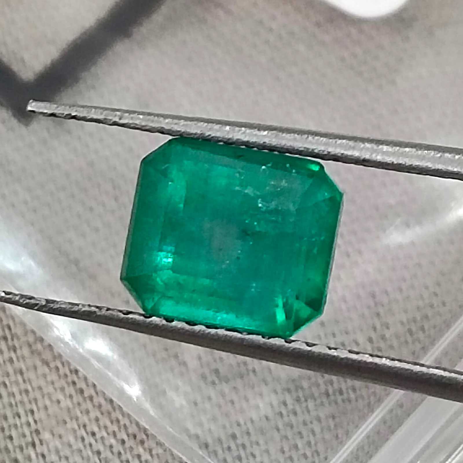 2.15ct Certified Natural Zambian emerald mediumgreen octagon cut stone /