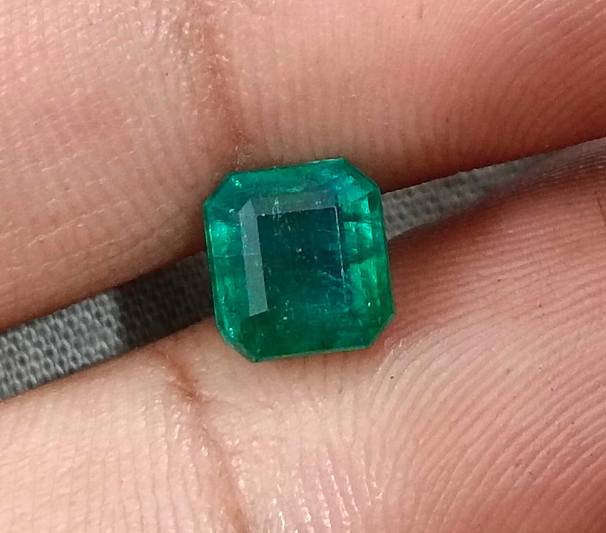 1.87ct GSI certified deep green natural Zambian Emerald stone