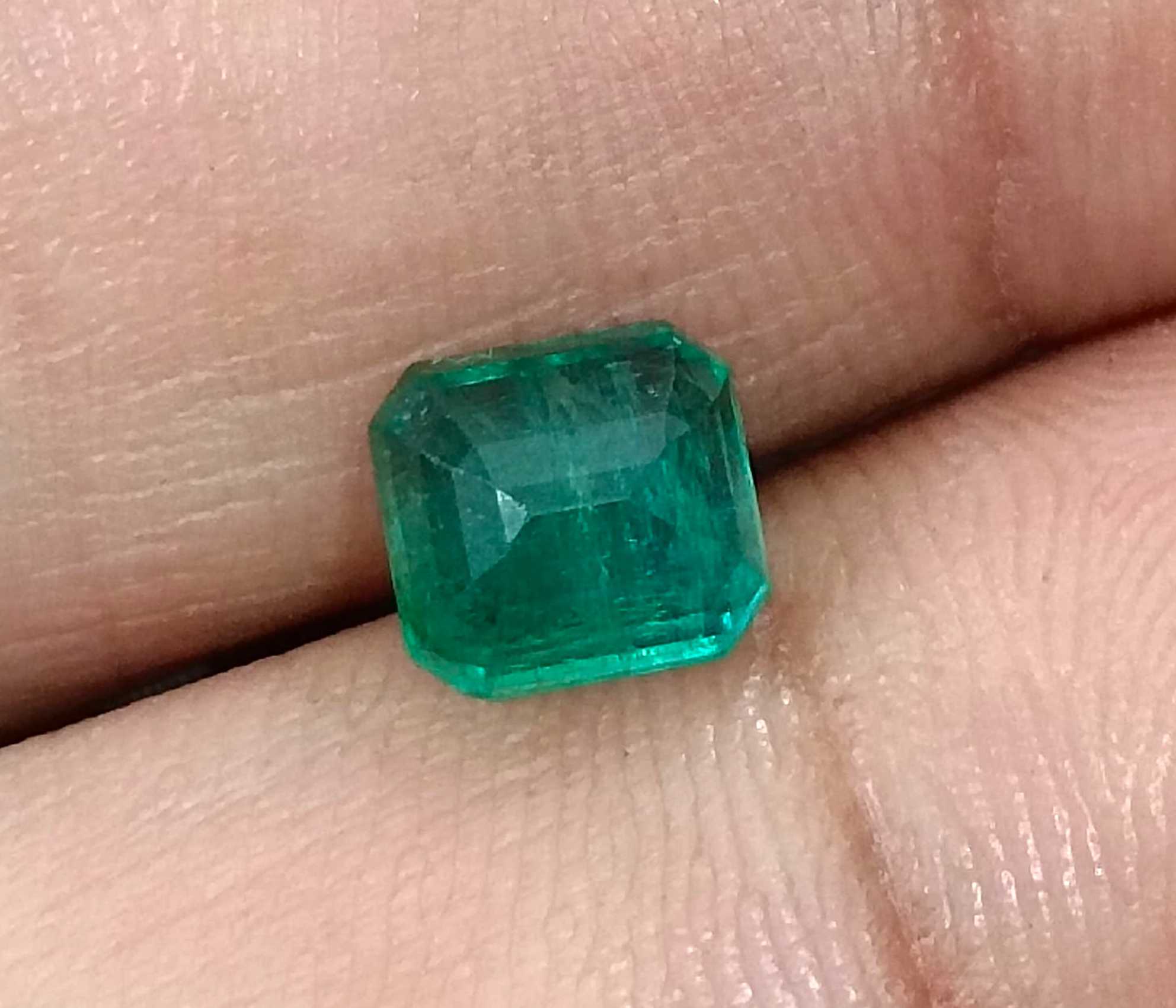 1.87ct GSI certified deep green natural Zambian Emerald stone