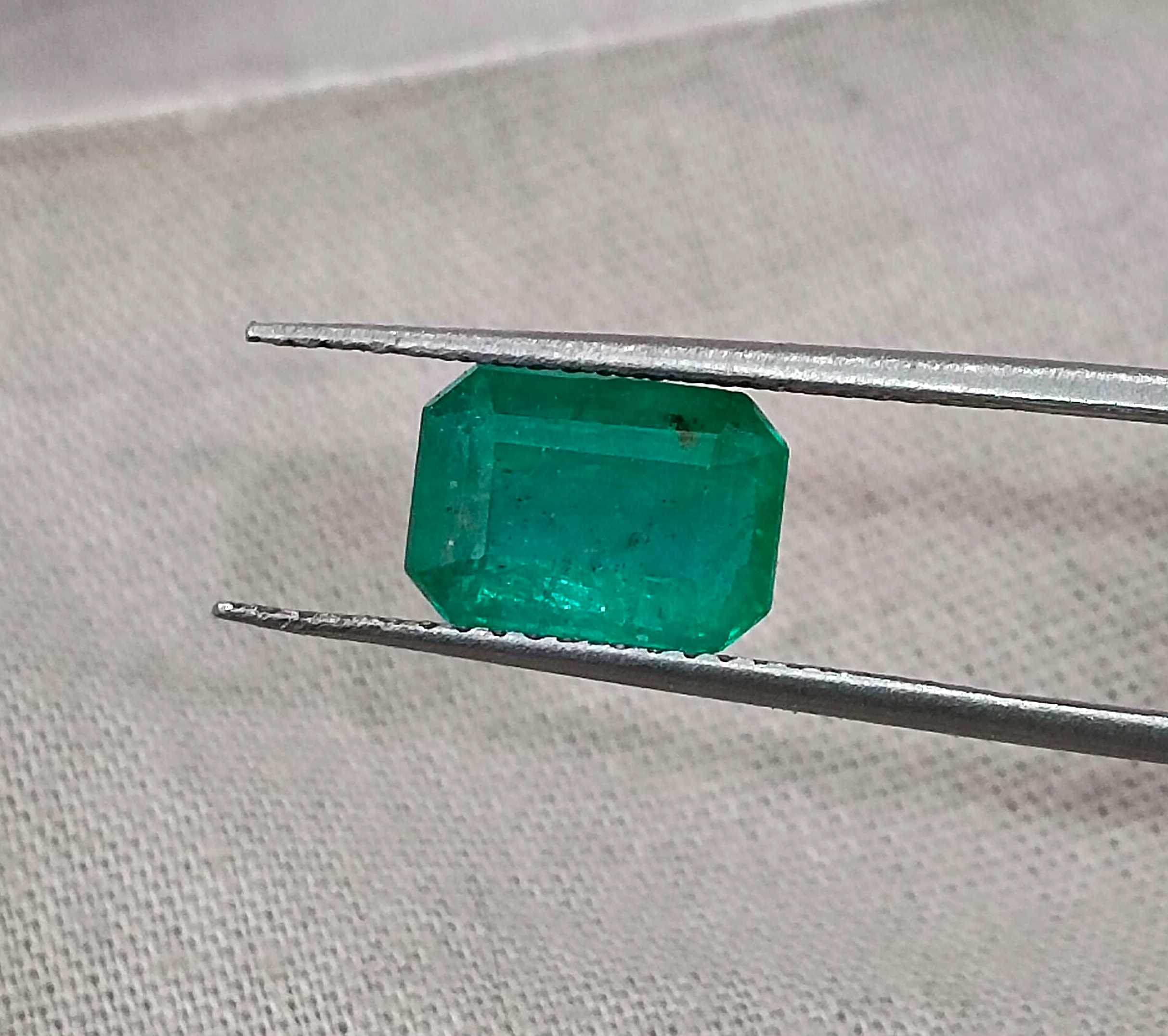1.70ct Certified natural deep green Zambian emerald octagon cut stone 