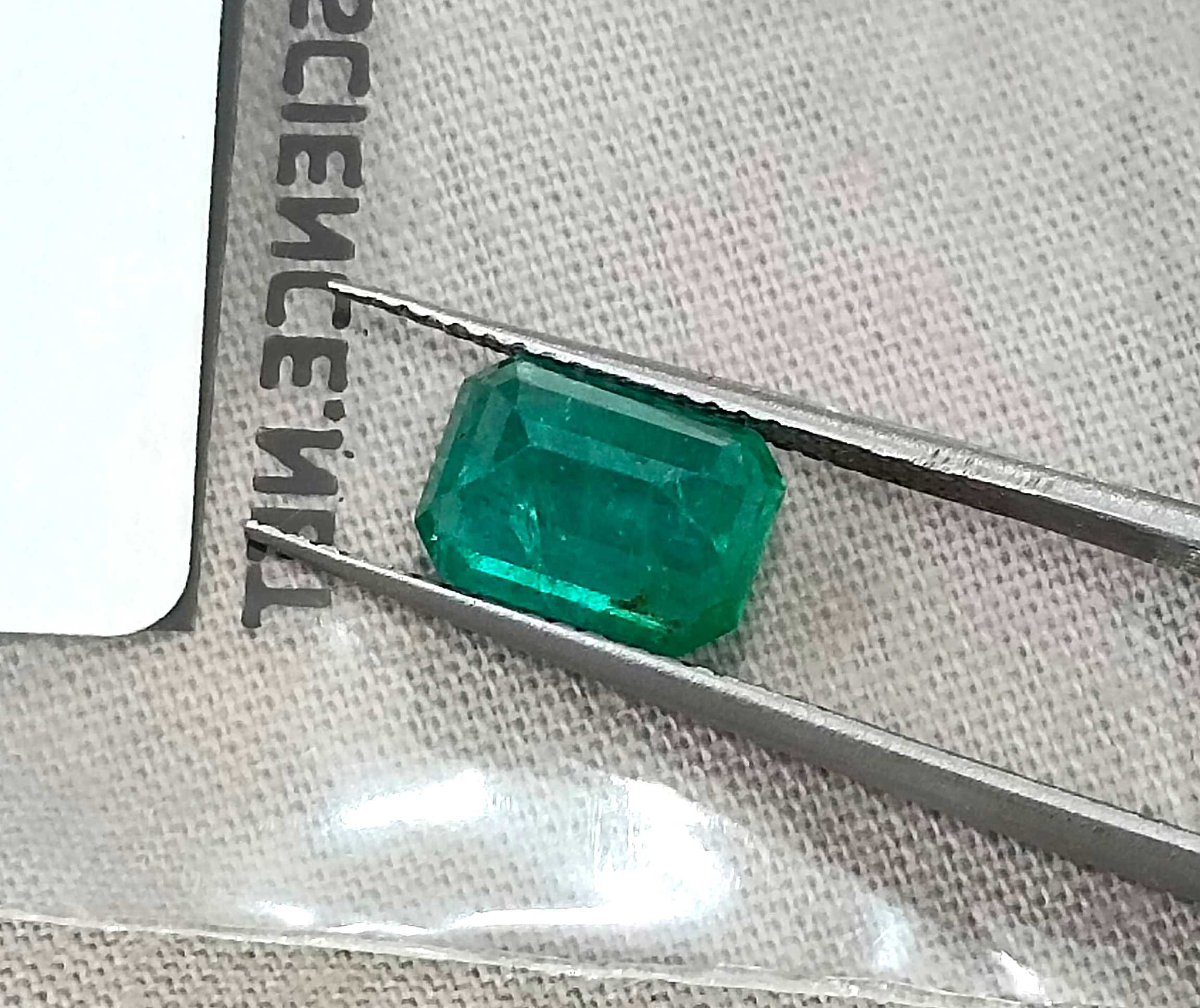1.70ct Certified natural deep green Zambian emerald octagon cut stone 