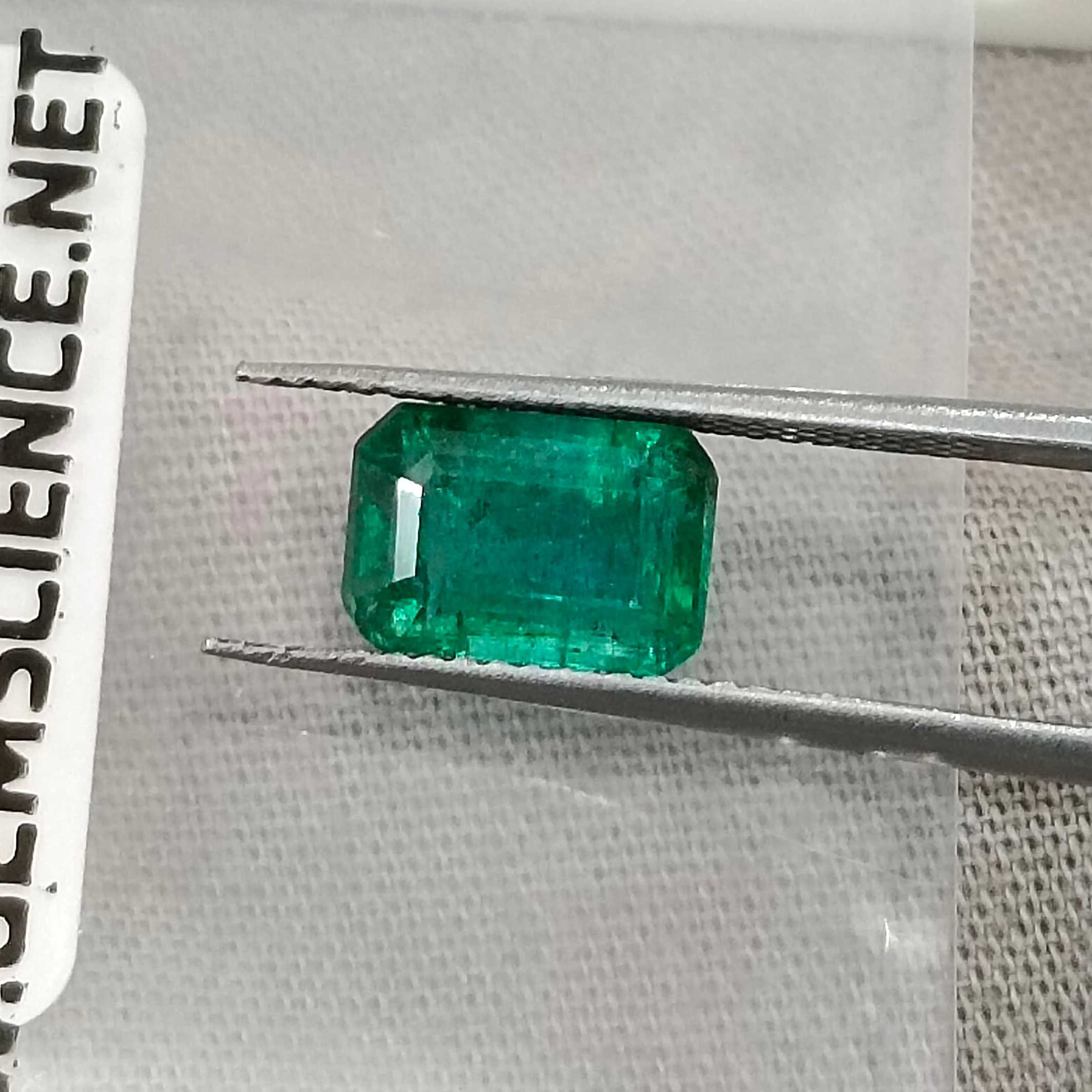 2.00ct Certified natural Zambian emerald deep green octagon cut gemstone /