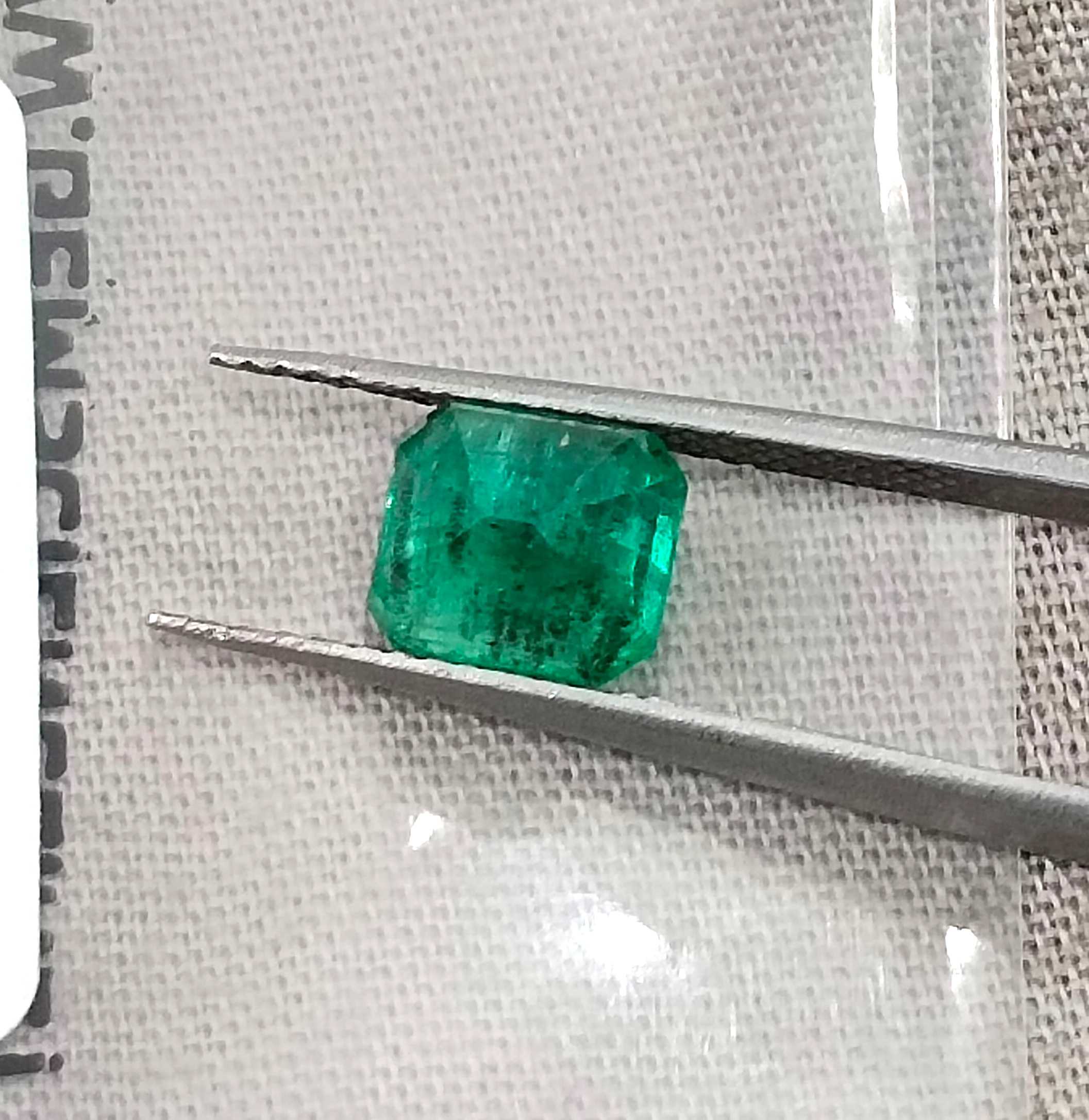 1.59ct GSI certified deep pure green Zambian emerald octagon cut gemstone 
