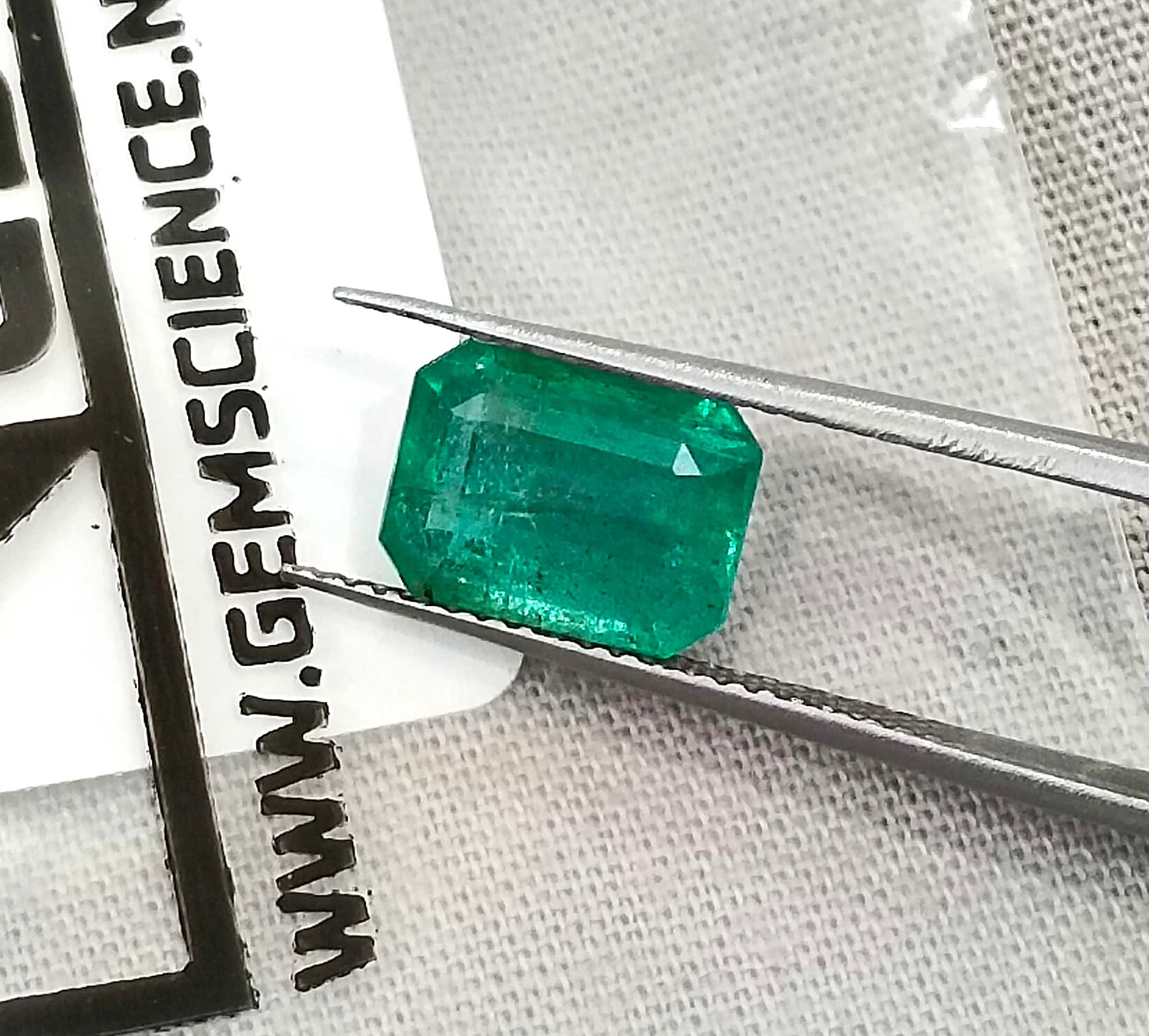 2.93ct Certified natural Zambian Emerald medium deep green octagon cut stone 