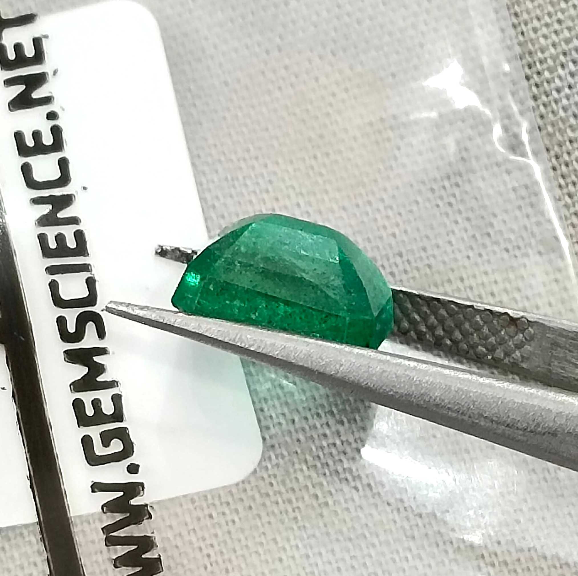2.93ct Certified natural Zambian Emerald medium deep green octagon cut stone 