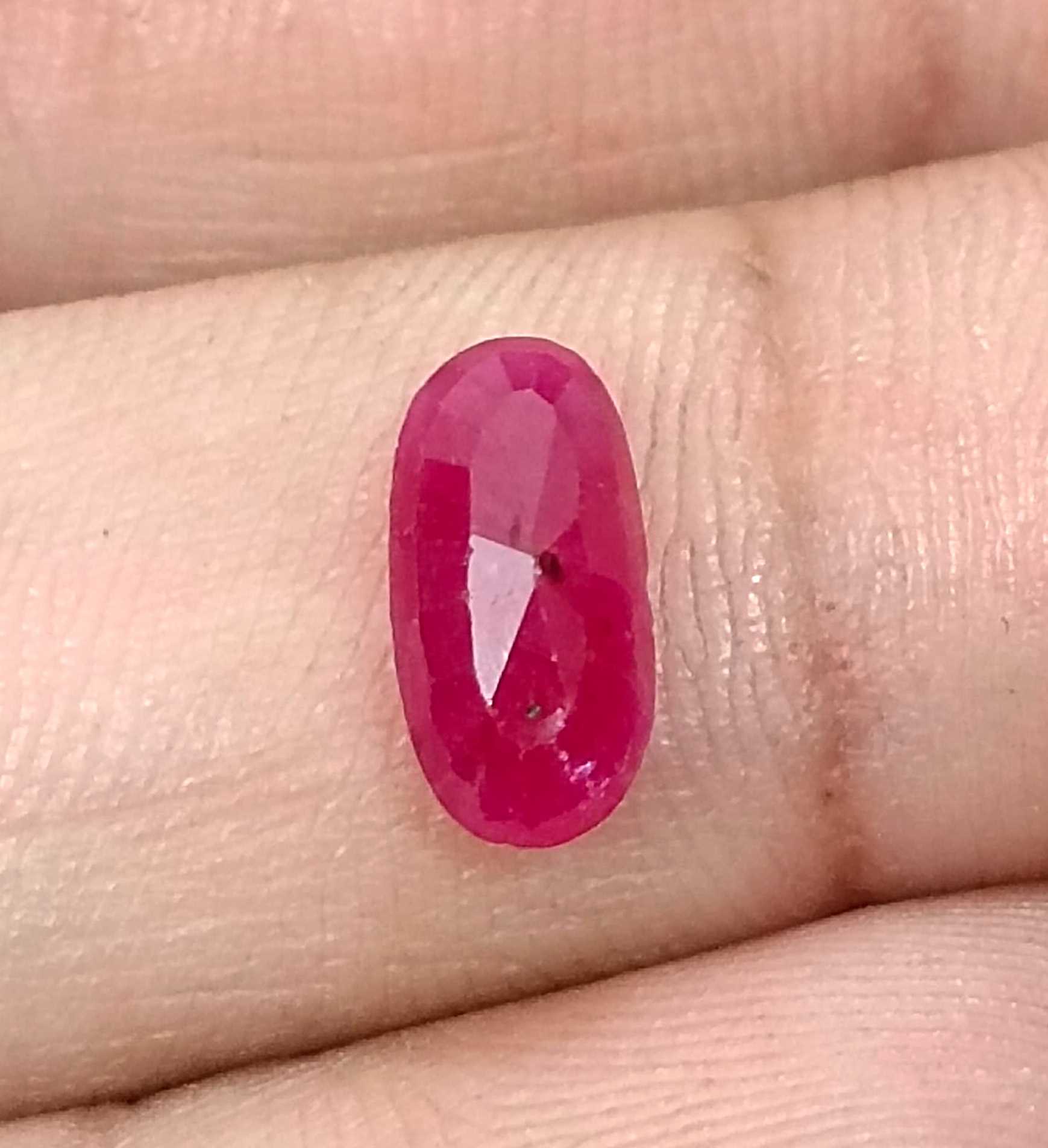 1.91ct Certified Mozambique ruby unheated purplish red oval cut gemstone 