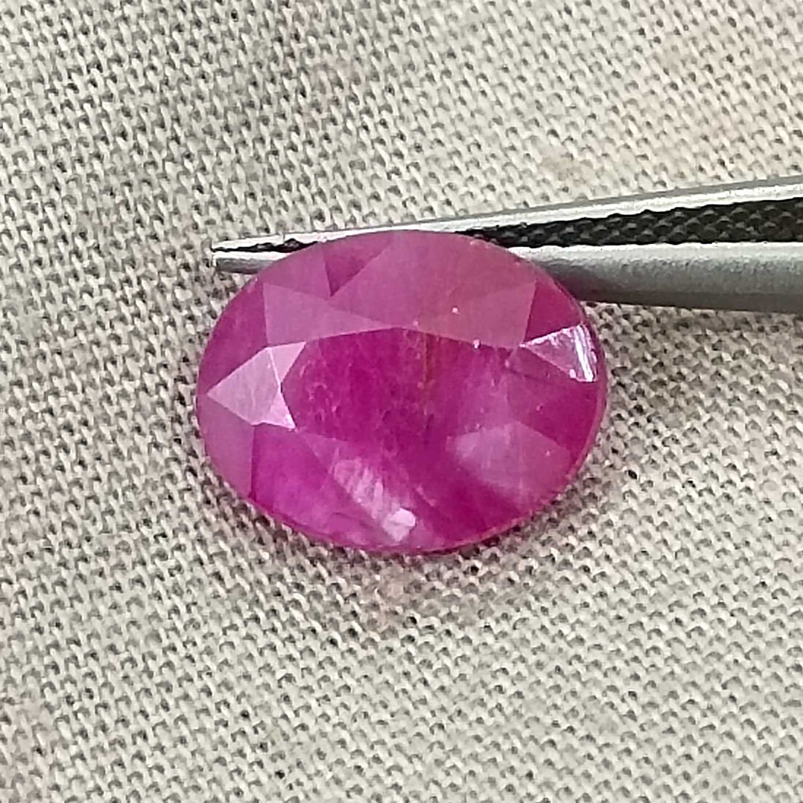 4.00ct GSI USA certified Mozambique ruby unheated purplish red oval cut gemstone /