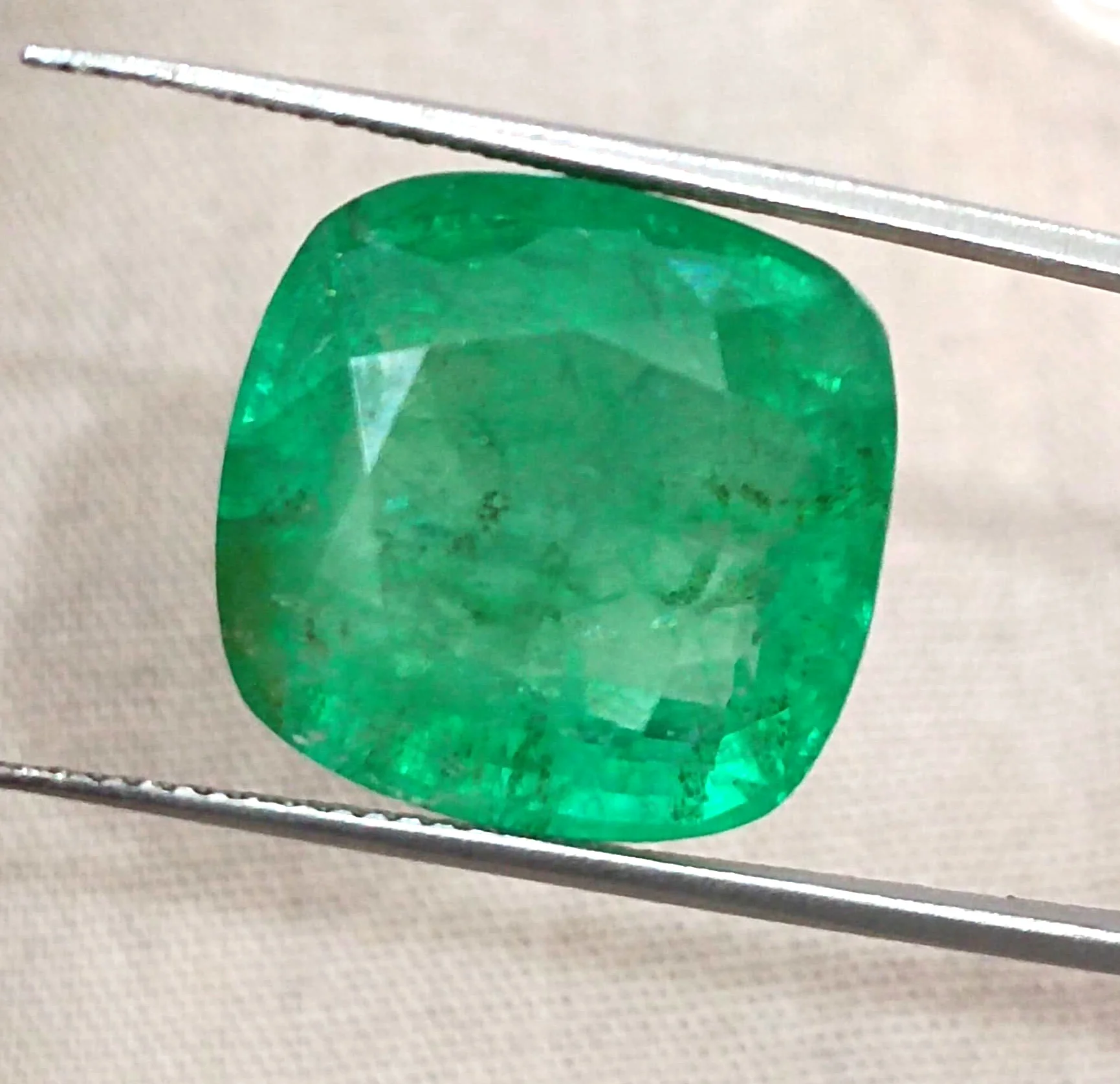 14.42ct Zambian emerald bright medium deep octagon cut natural gemstone